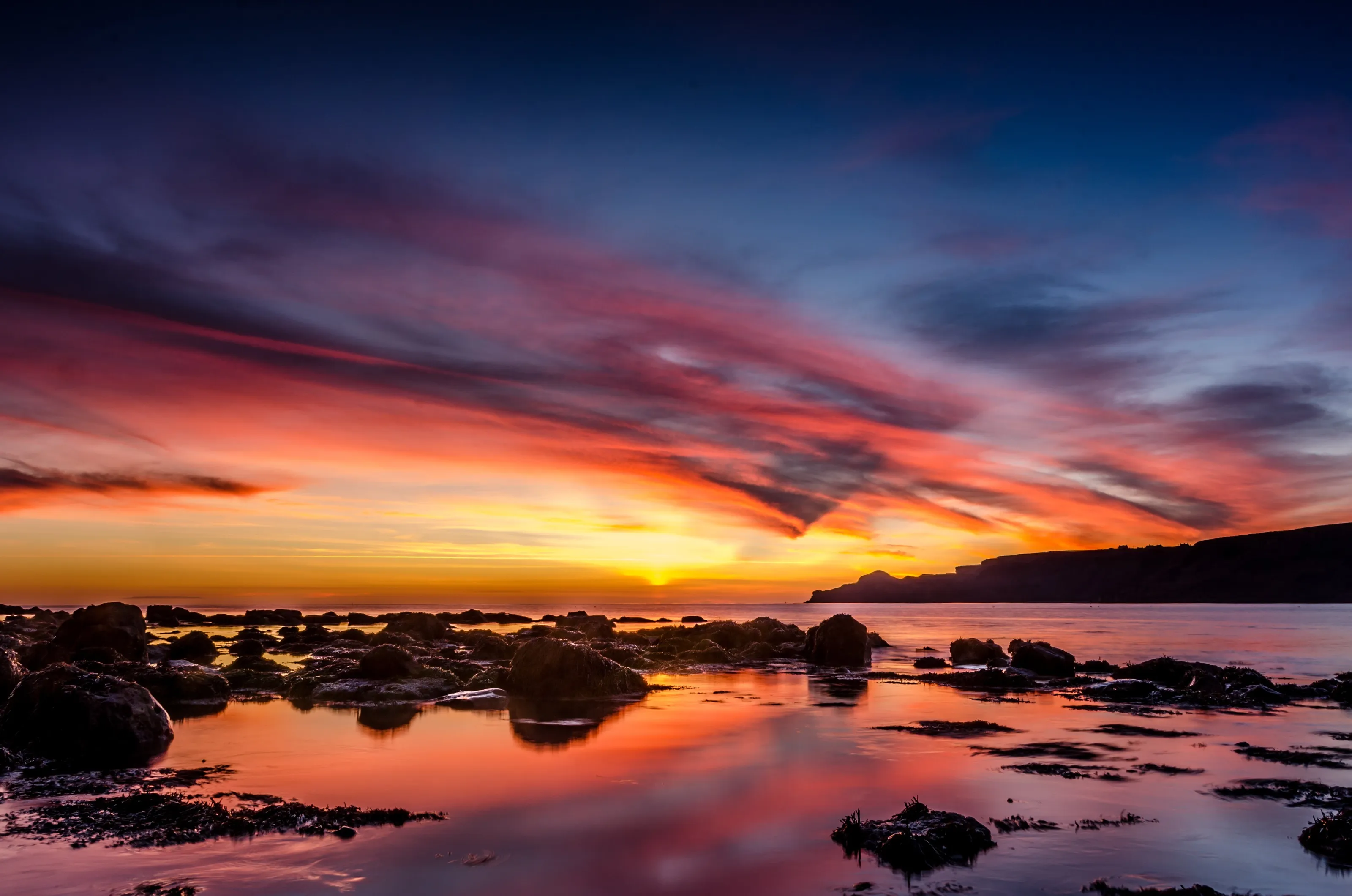 Reflections of fire - Runswick bay on mothers day