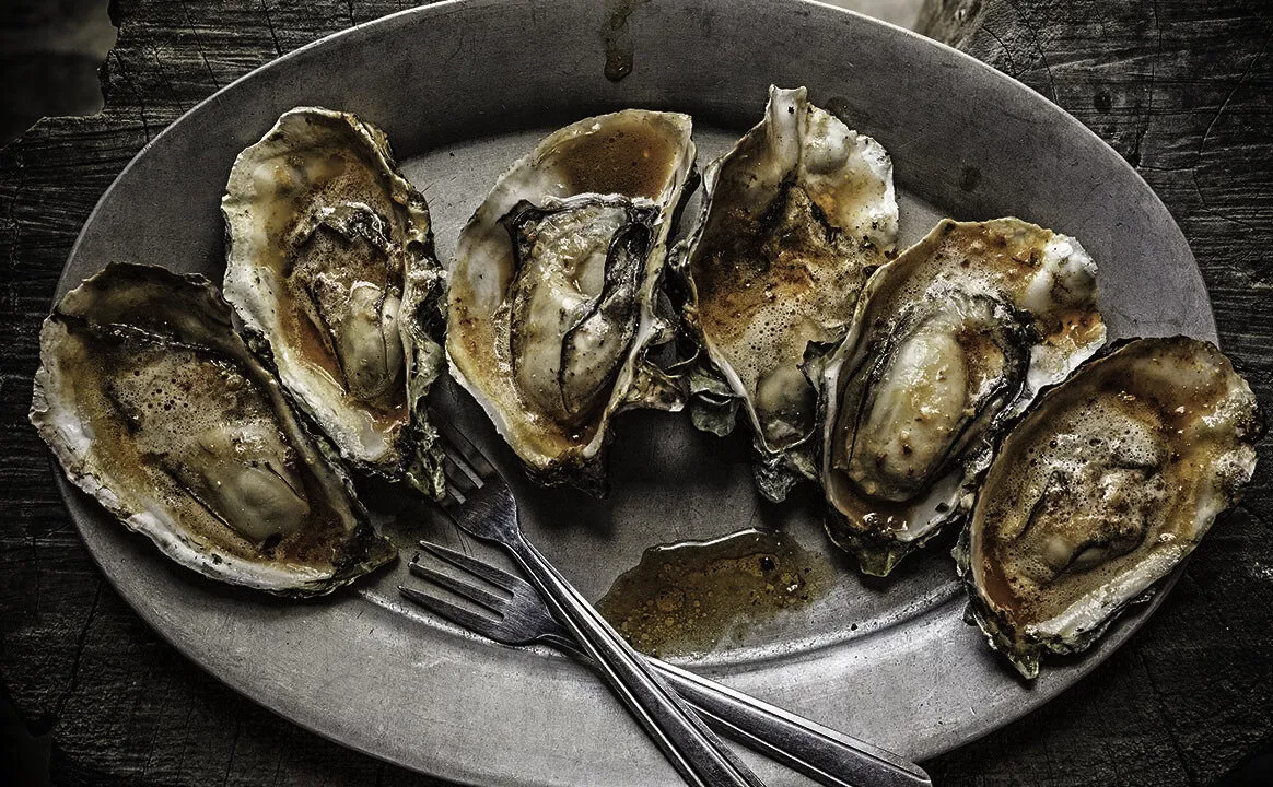Oysters with BBQ Butter