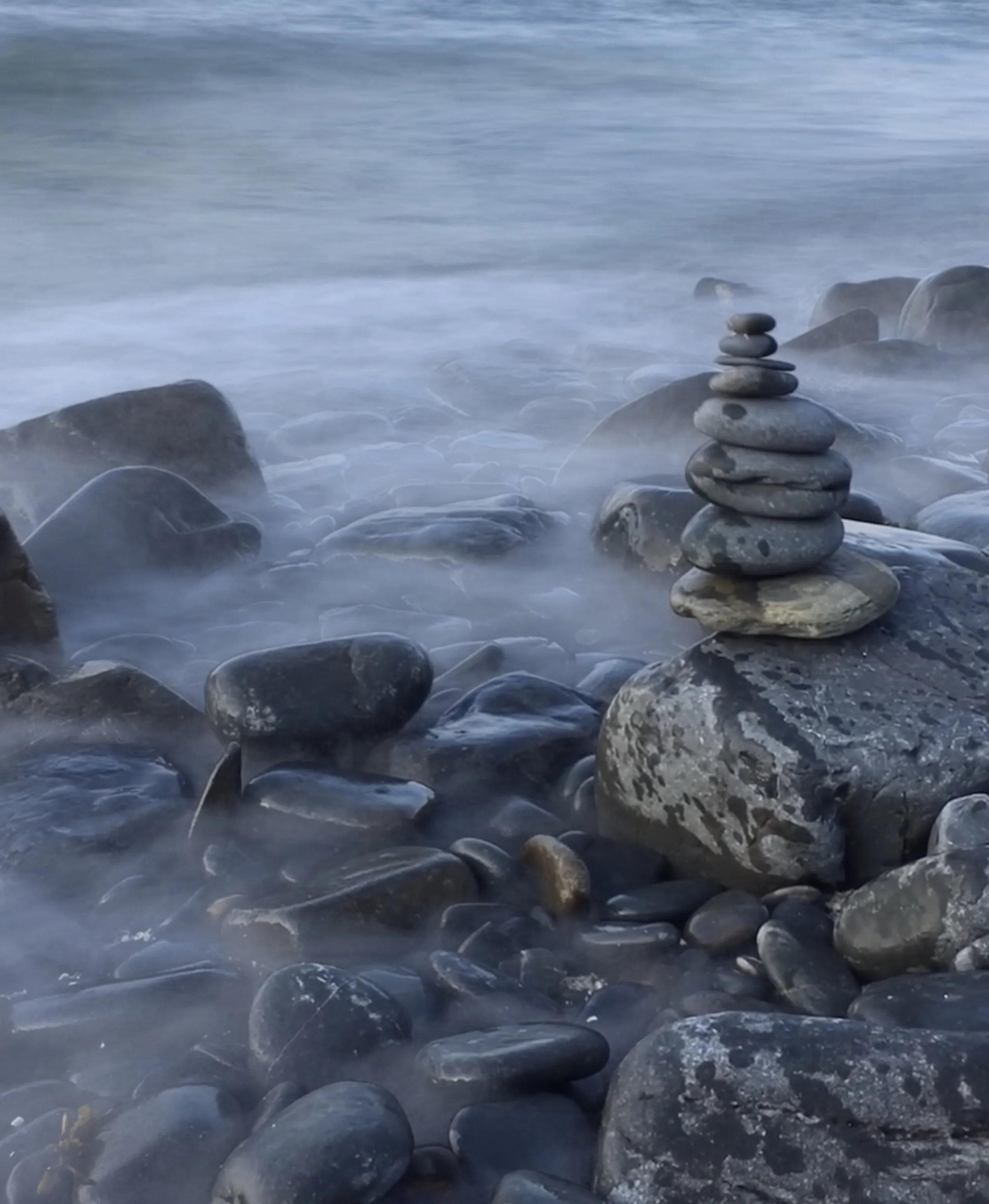 Misty rocks