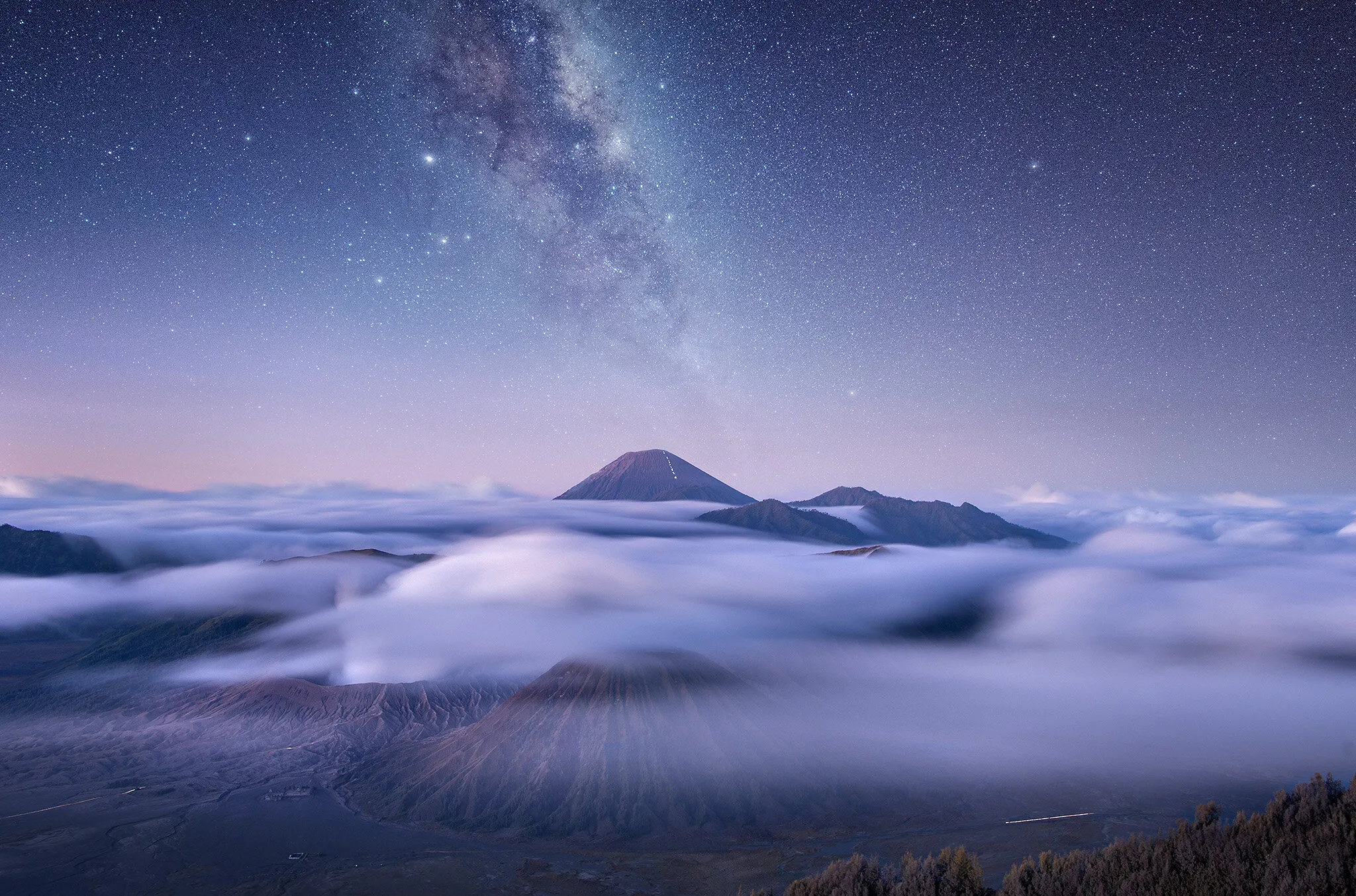 Cosmic Clouds at Mt Bromo