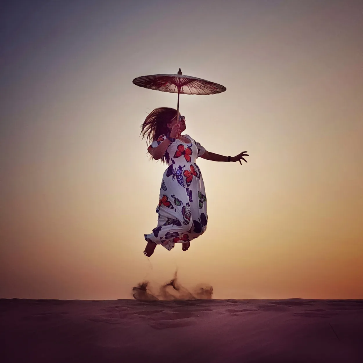 Leaping lady