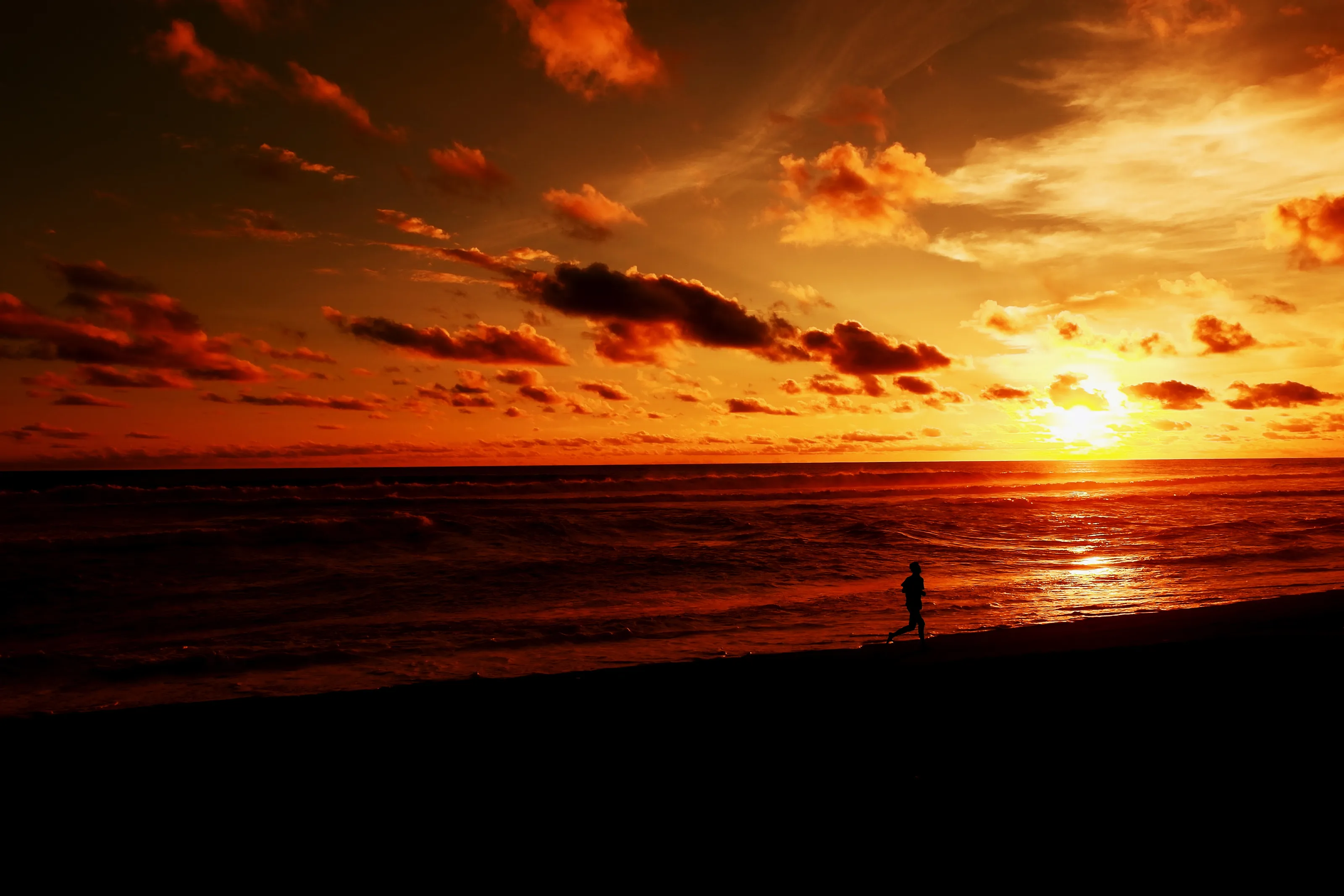 Running in the Beautiful Sunset