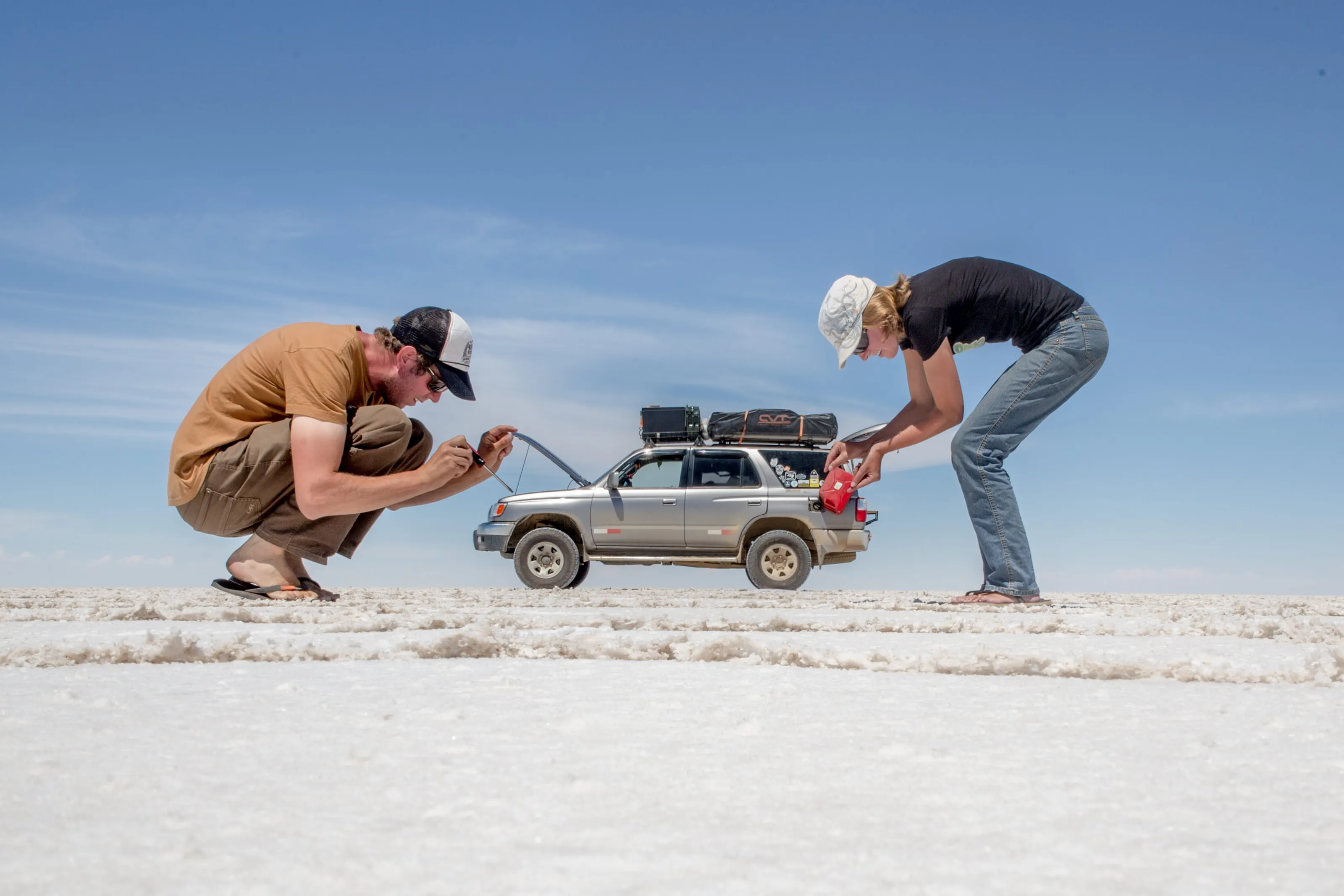Vehicle maintenance in the Bolivian Altiplano