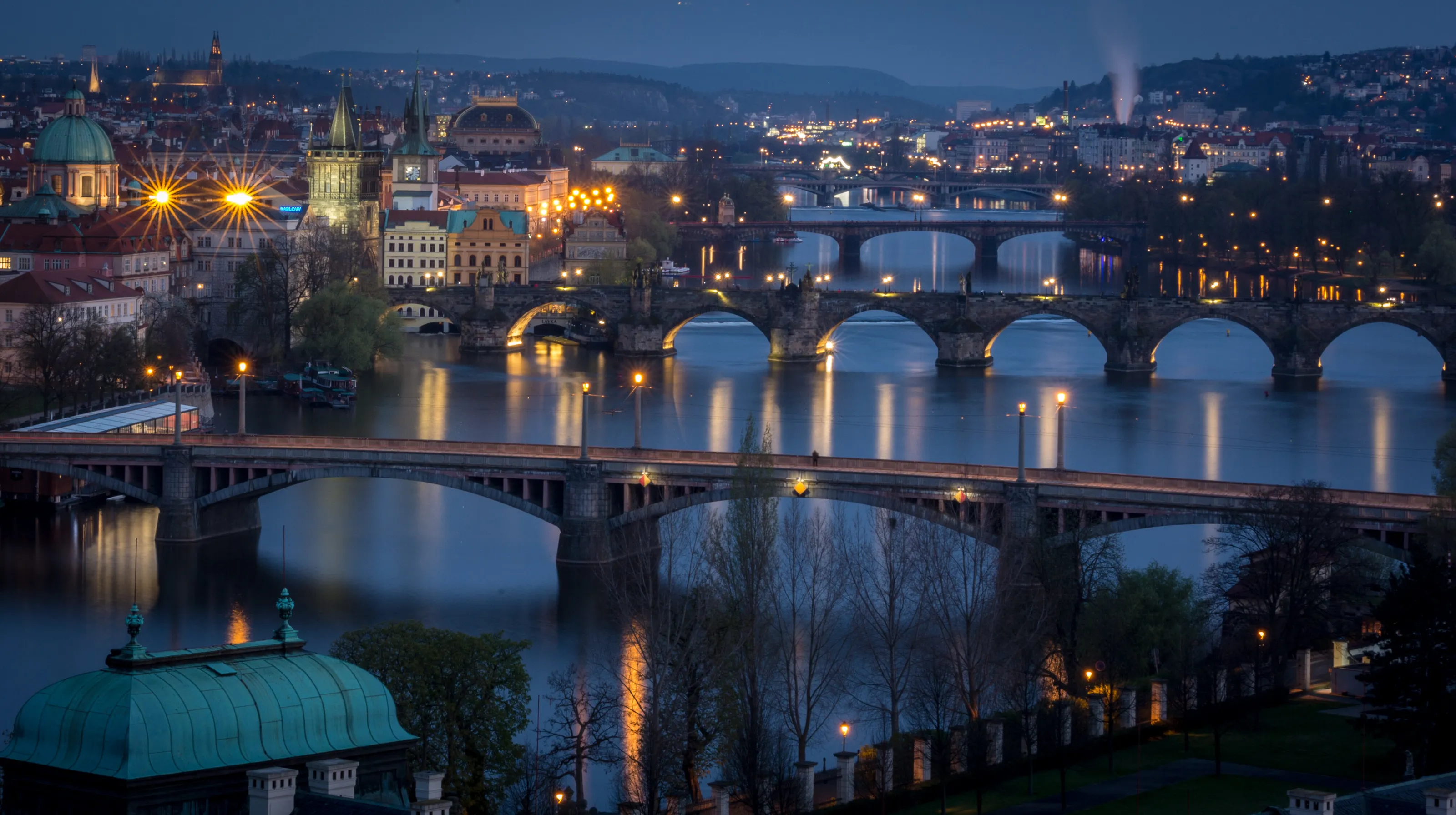 Bridges over Vitava River Prague, Czech Republic