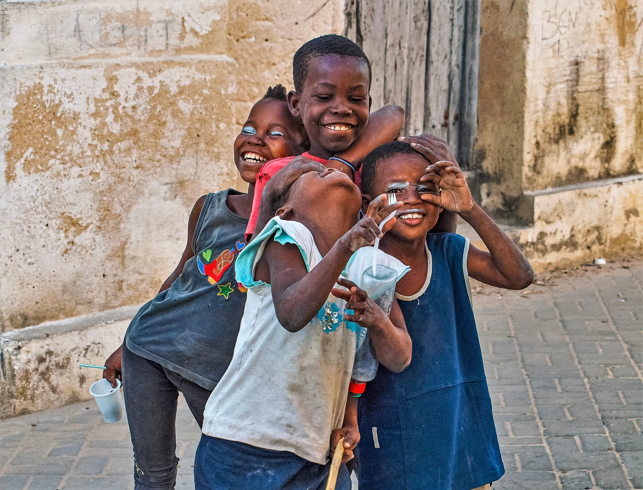 Happiness is posing for tourists