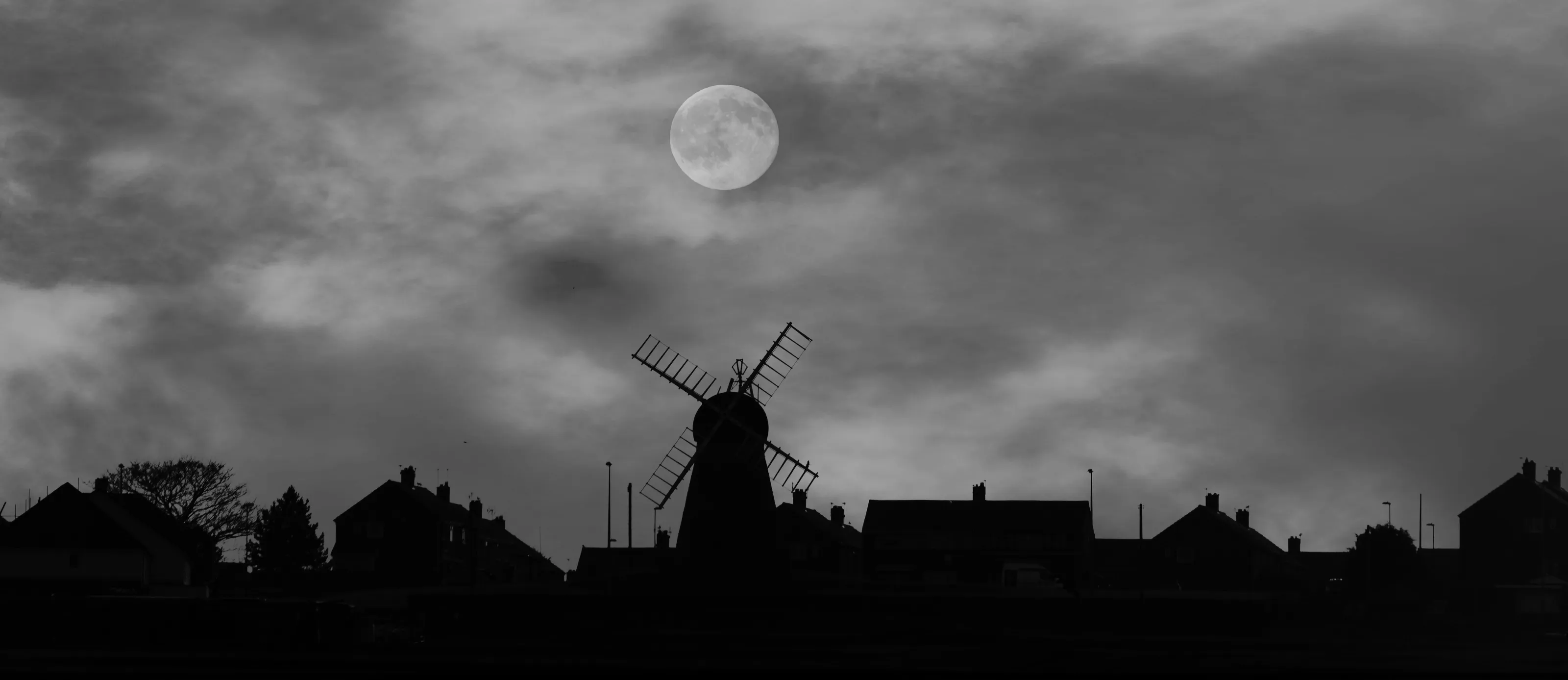 Whitburn Windmill by moonlight