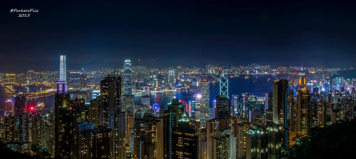 Victoria harbour at night