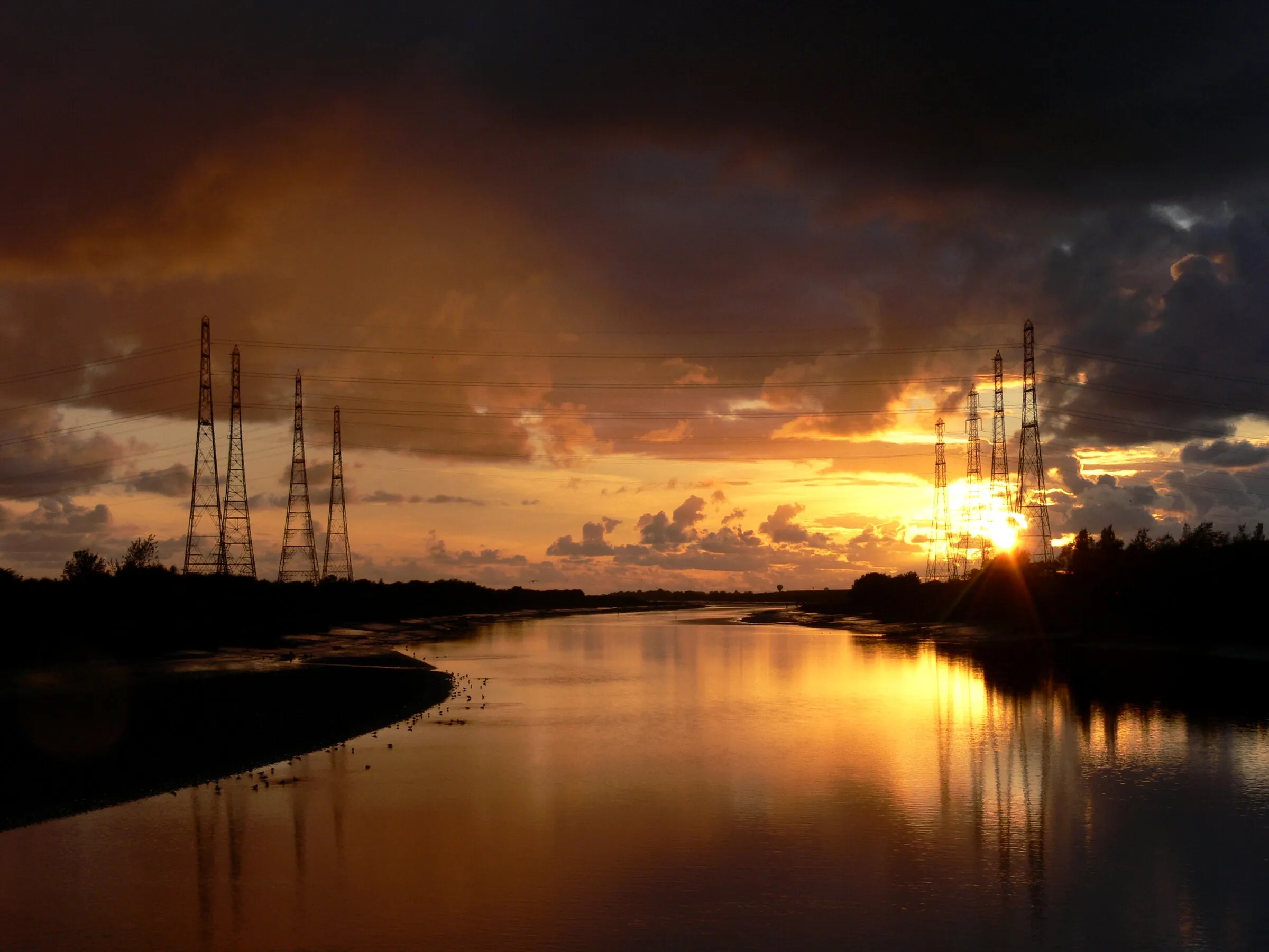 Pylons at Sunset
