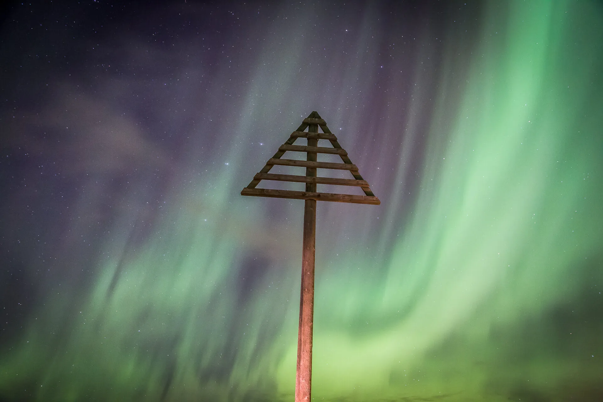 Northern lights above Eyrarbakki, Iceland