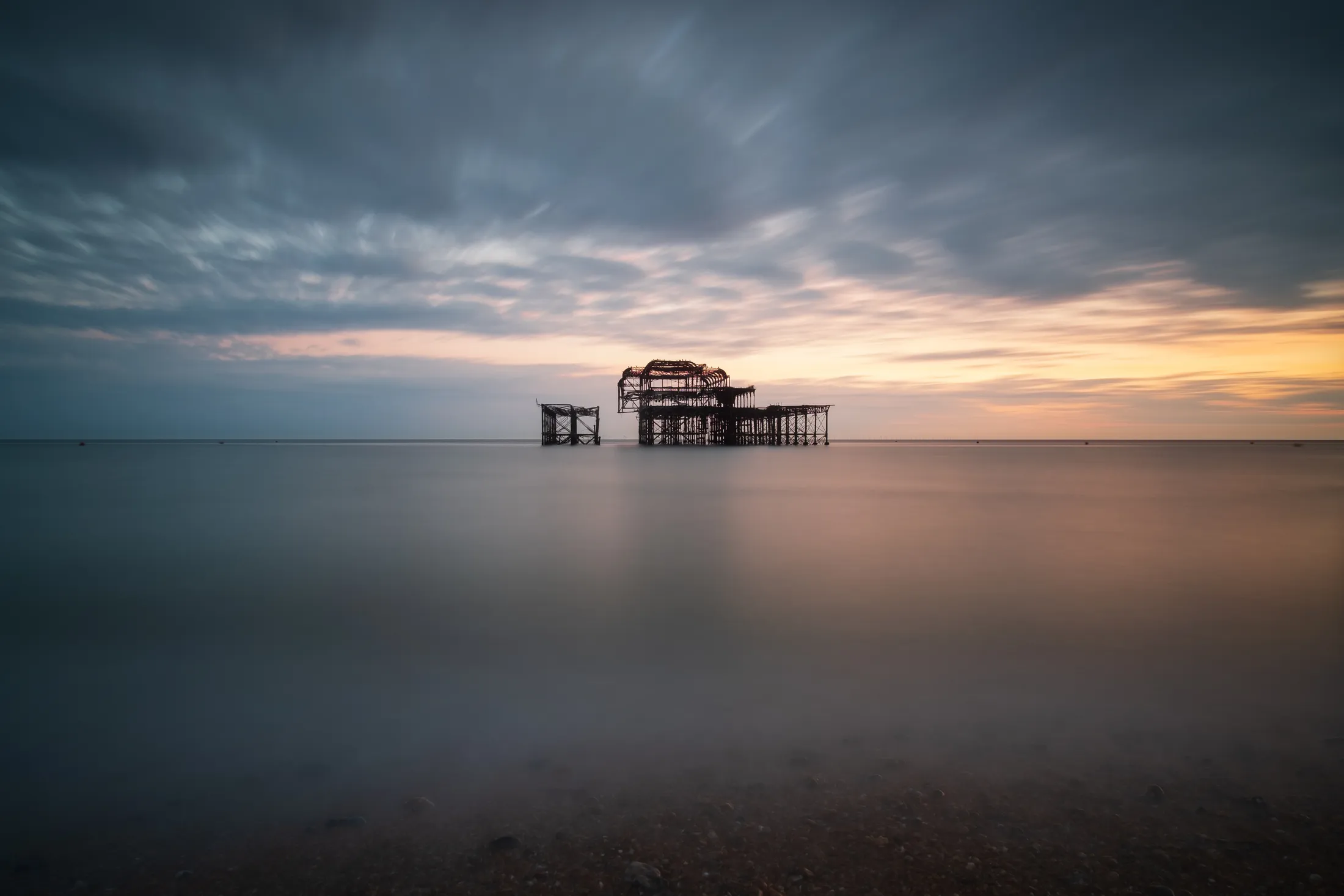 The West Pier in Brighton During Sunset