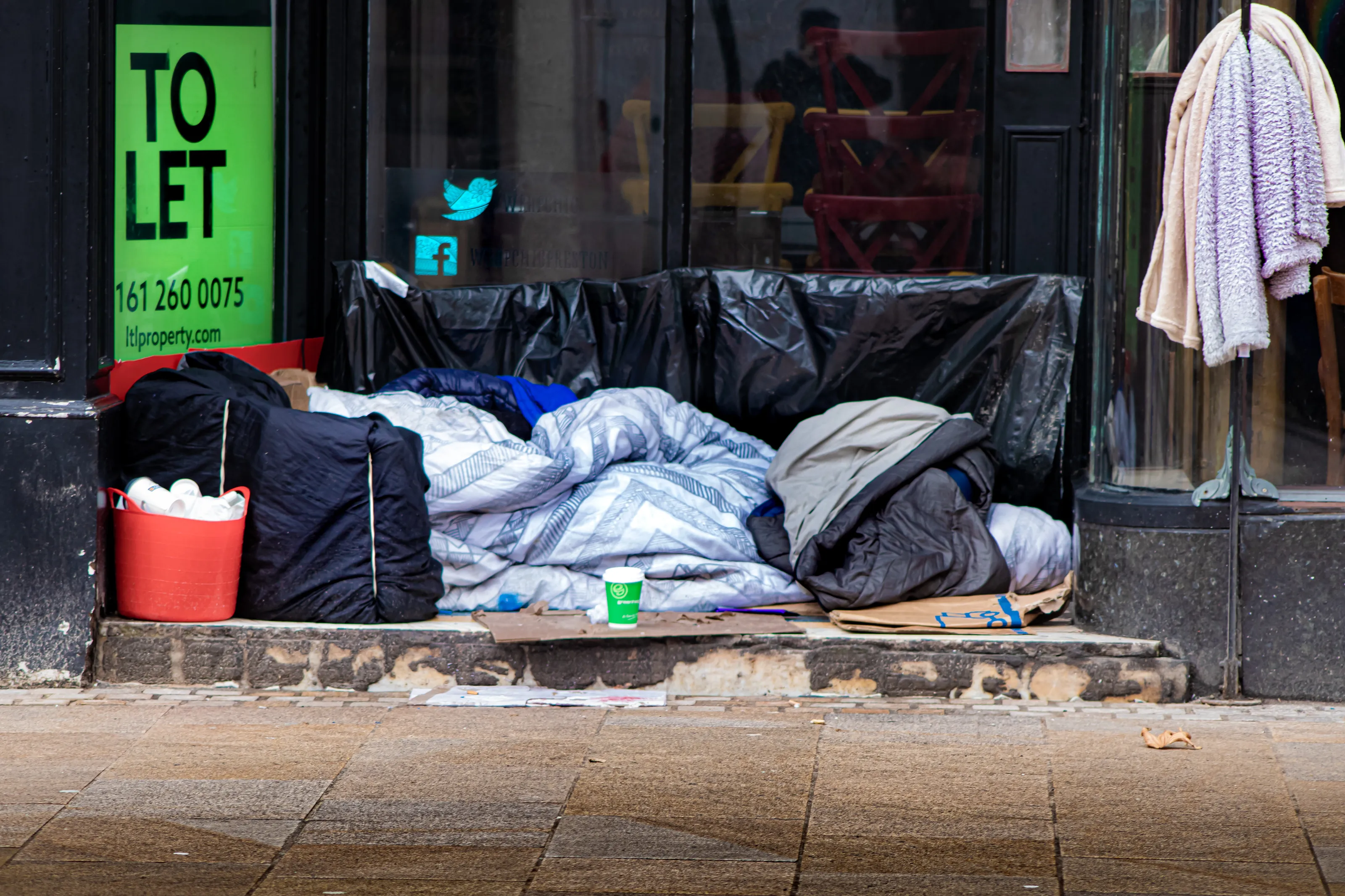 The homeless man and the empty space