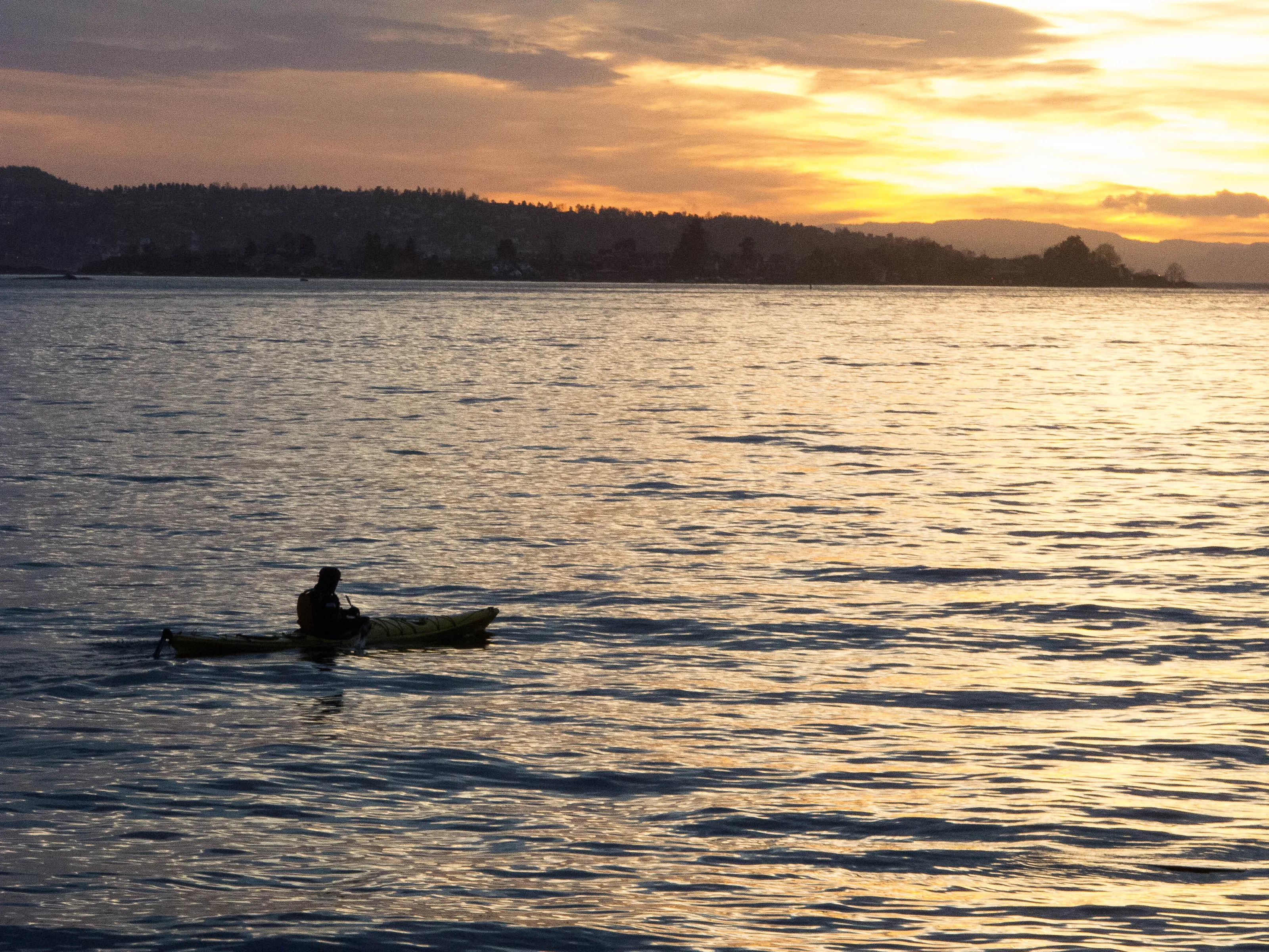 Canoeist on the Oslo Fjord