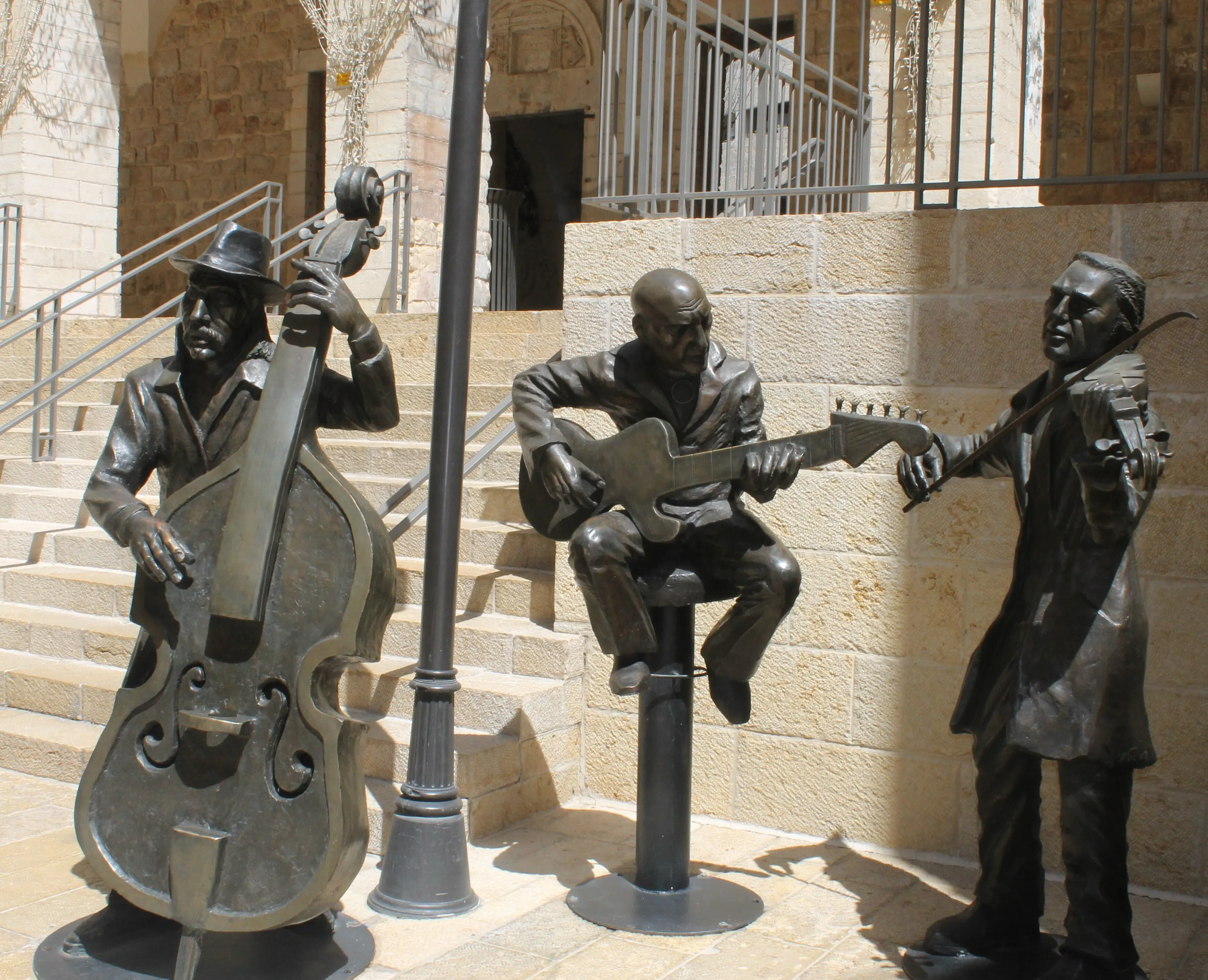 Sculptures of Musicians in Old City of Jerusalem, Israel