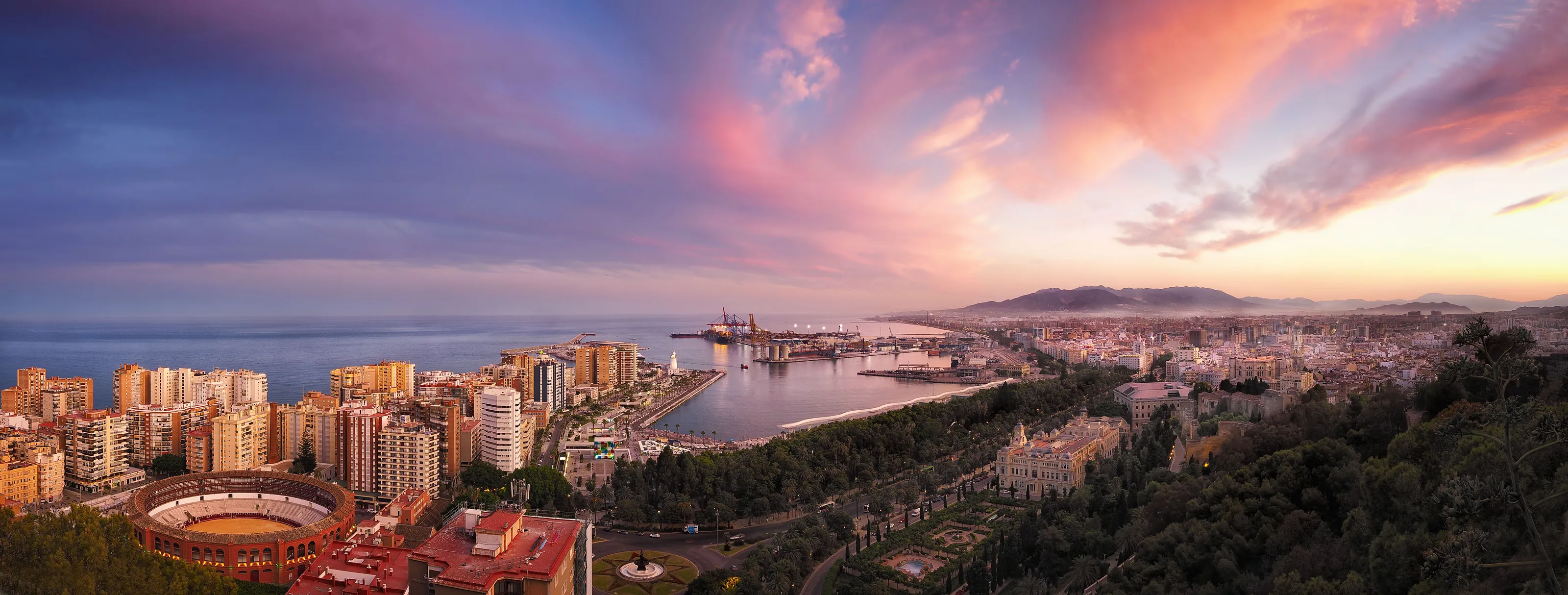 Twilight panorama, Málaga 01-08-2021