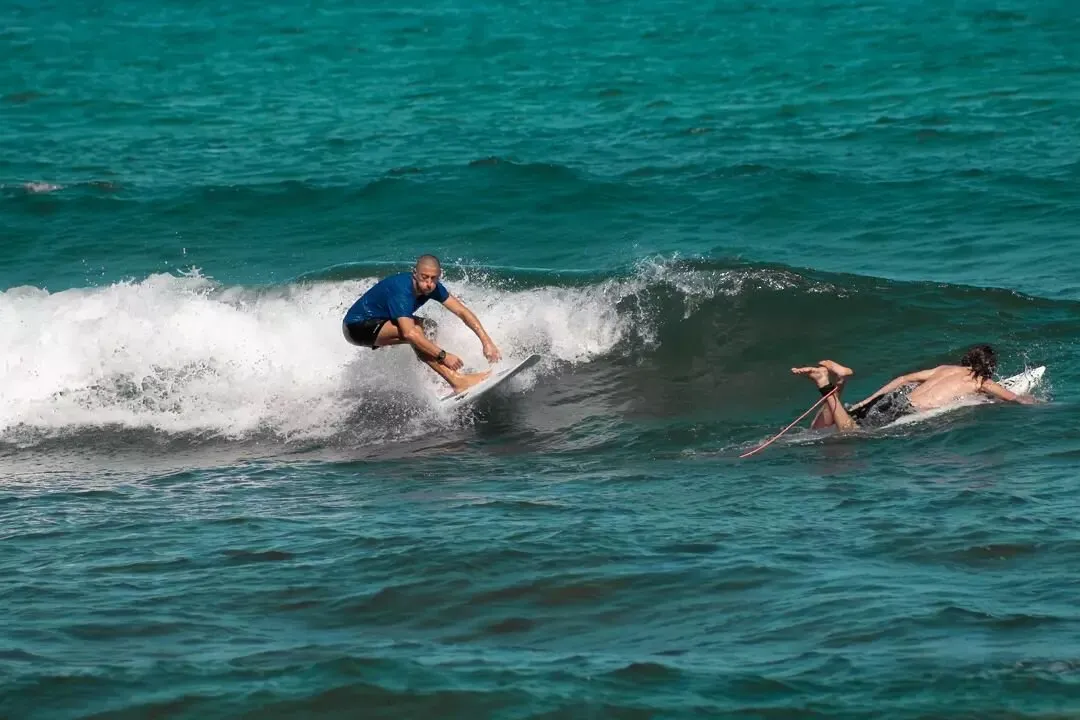 An Israeli surfer in the summer