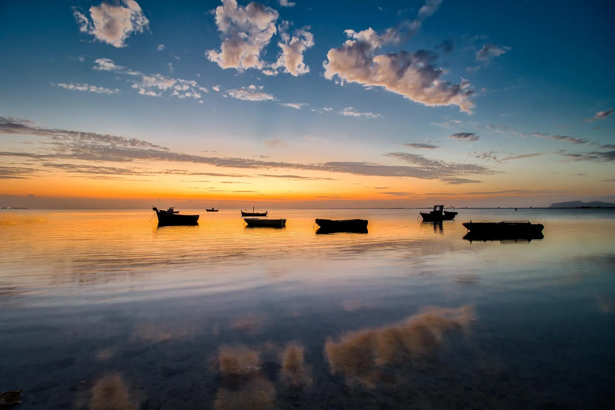 Boat at sunset