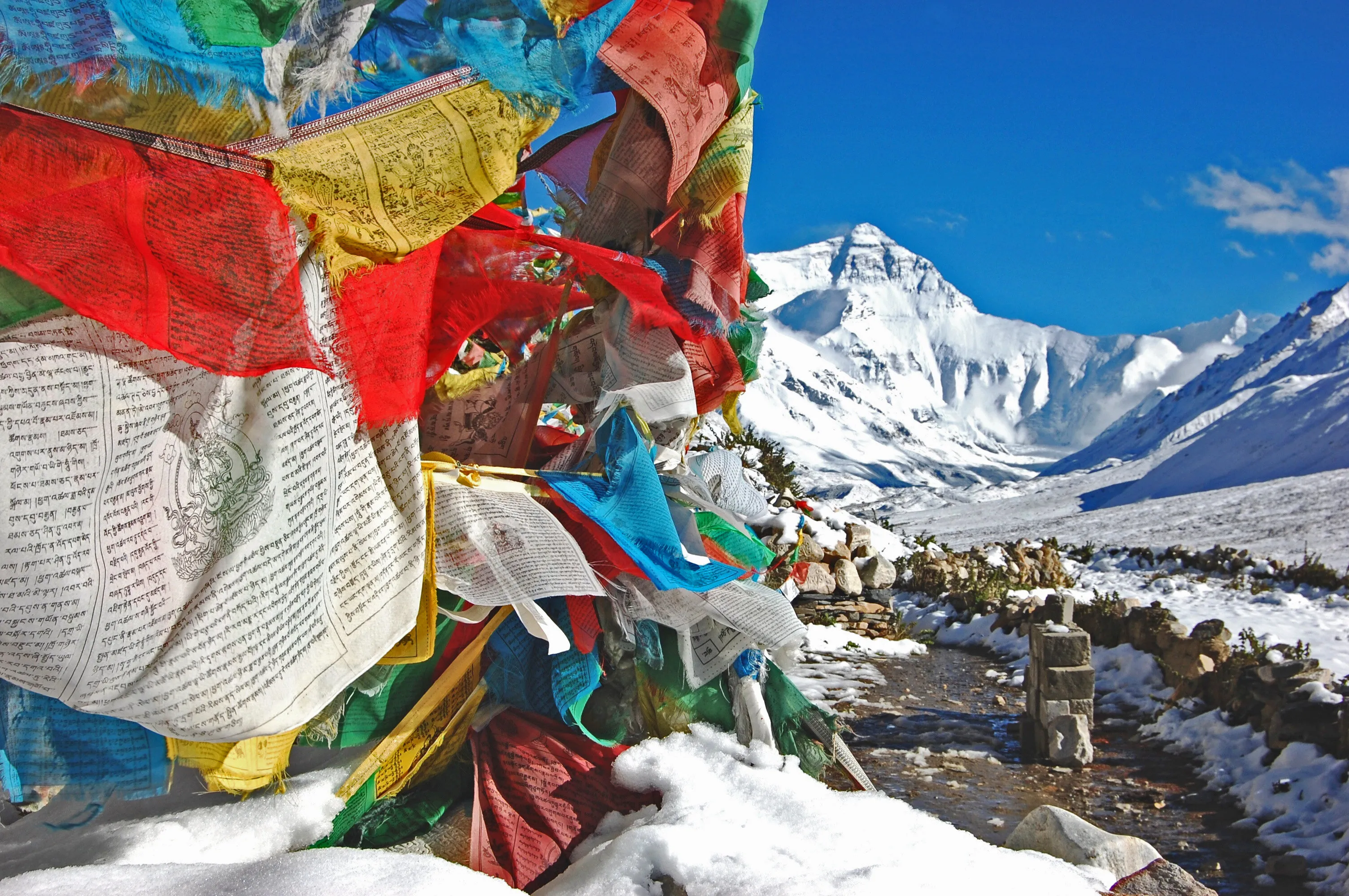 Prayer Flags and Mt Everest