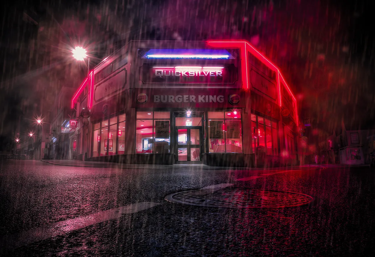 Burger King in the rain