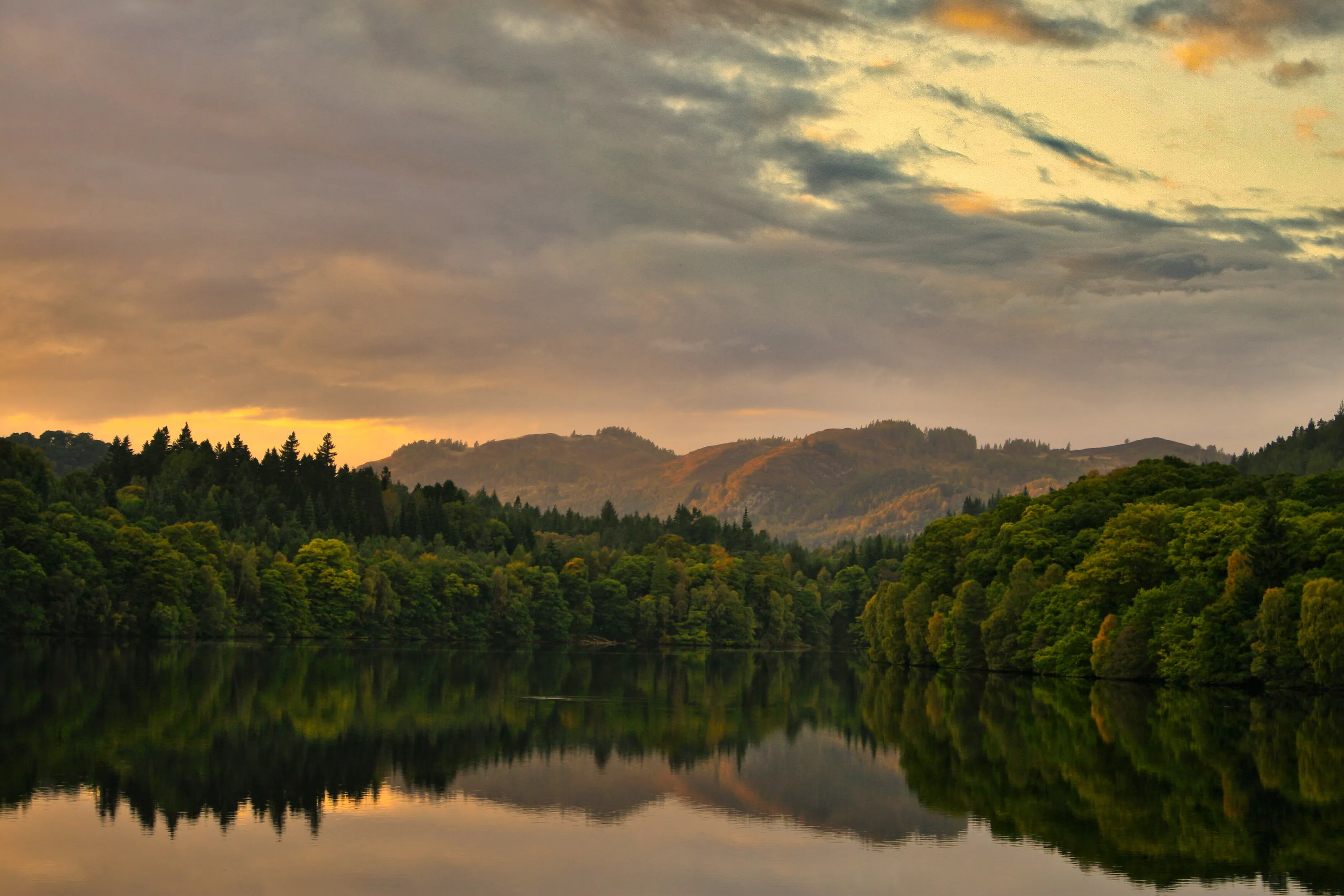 Loch Faskally, all is still. Scotland.