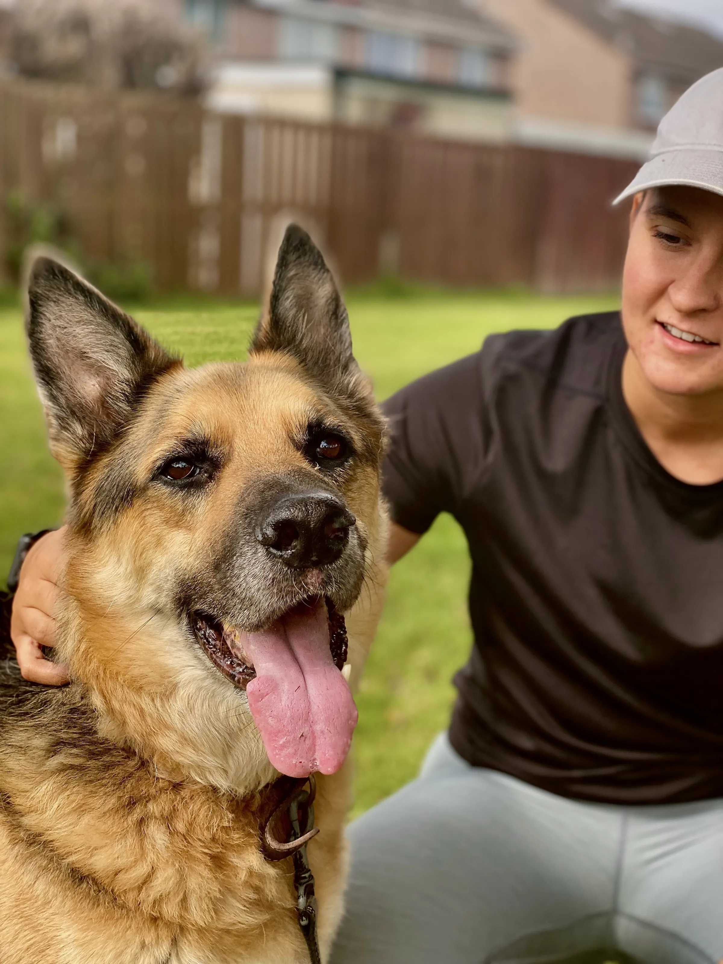 Happy dog with her best friend