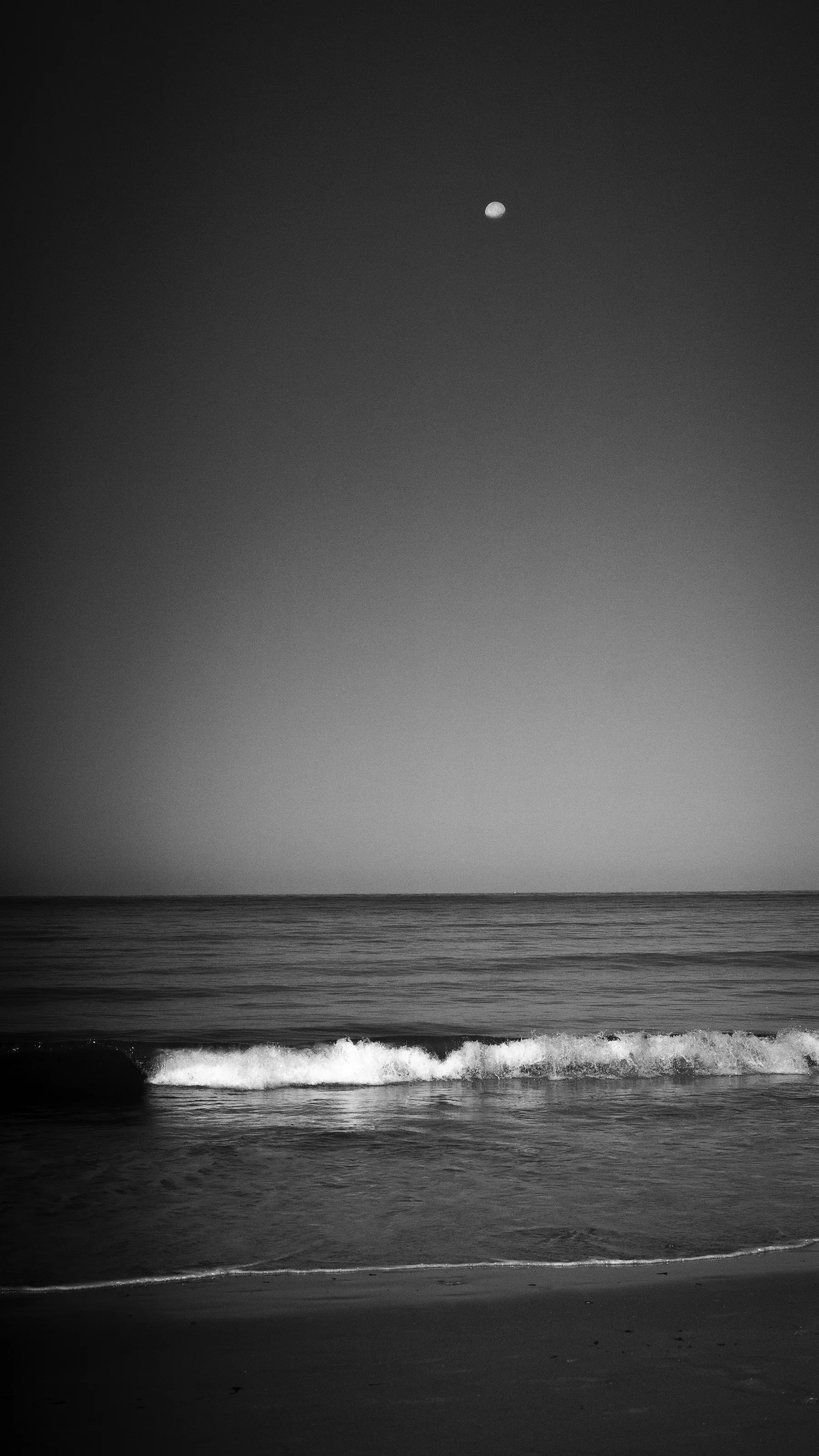 Morning Moon on Beach