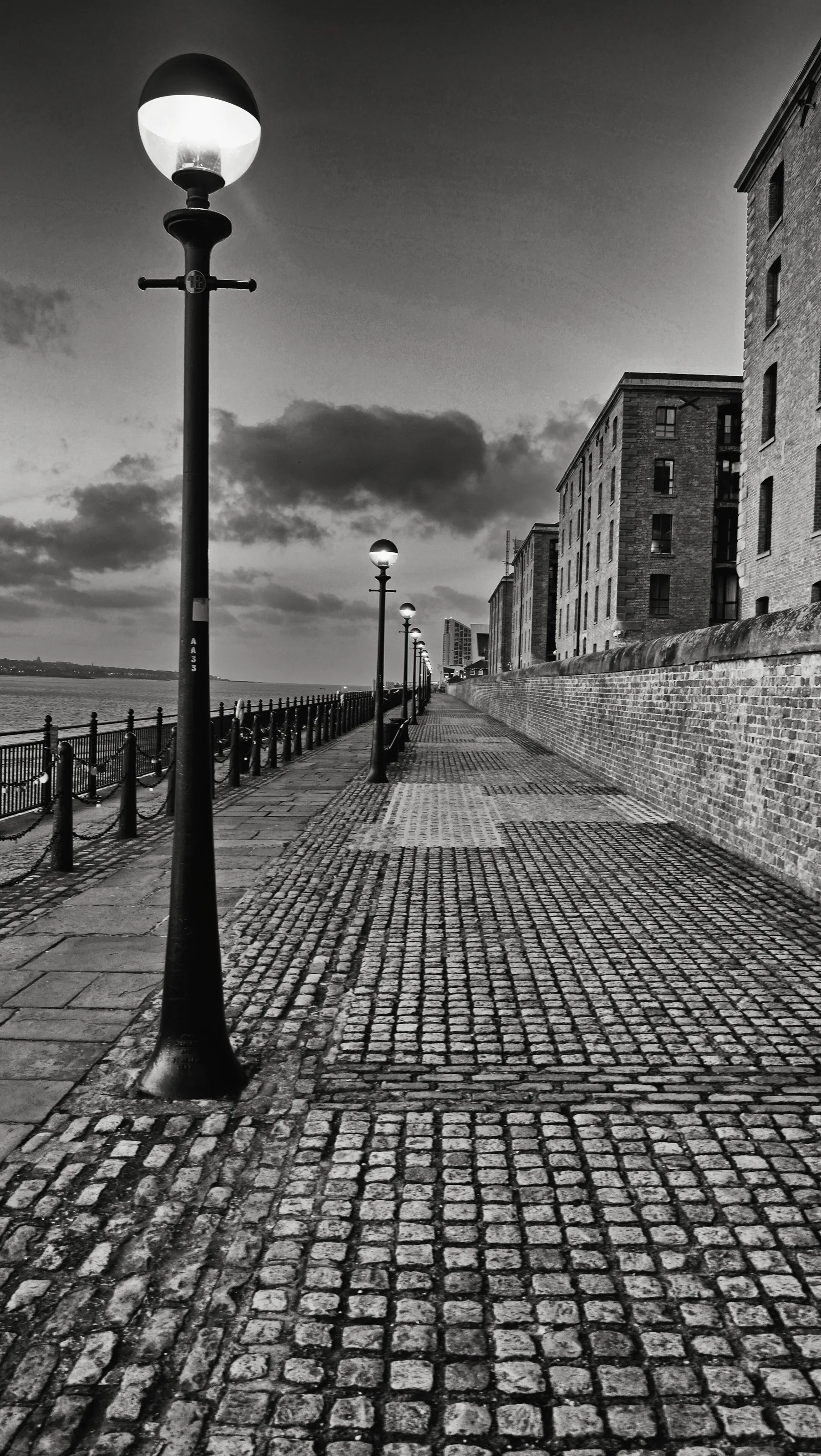 Lonely path by the Mersey, Albert Dock, Liverpool