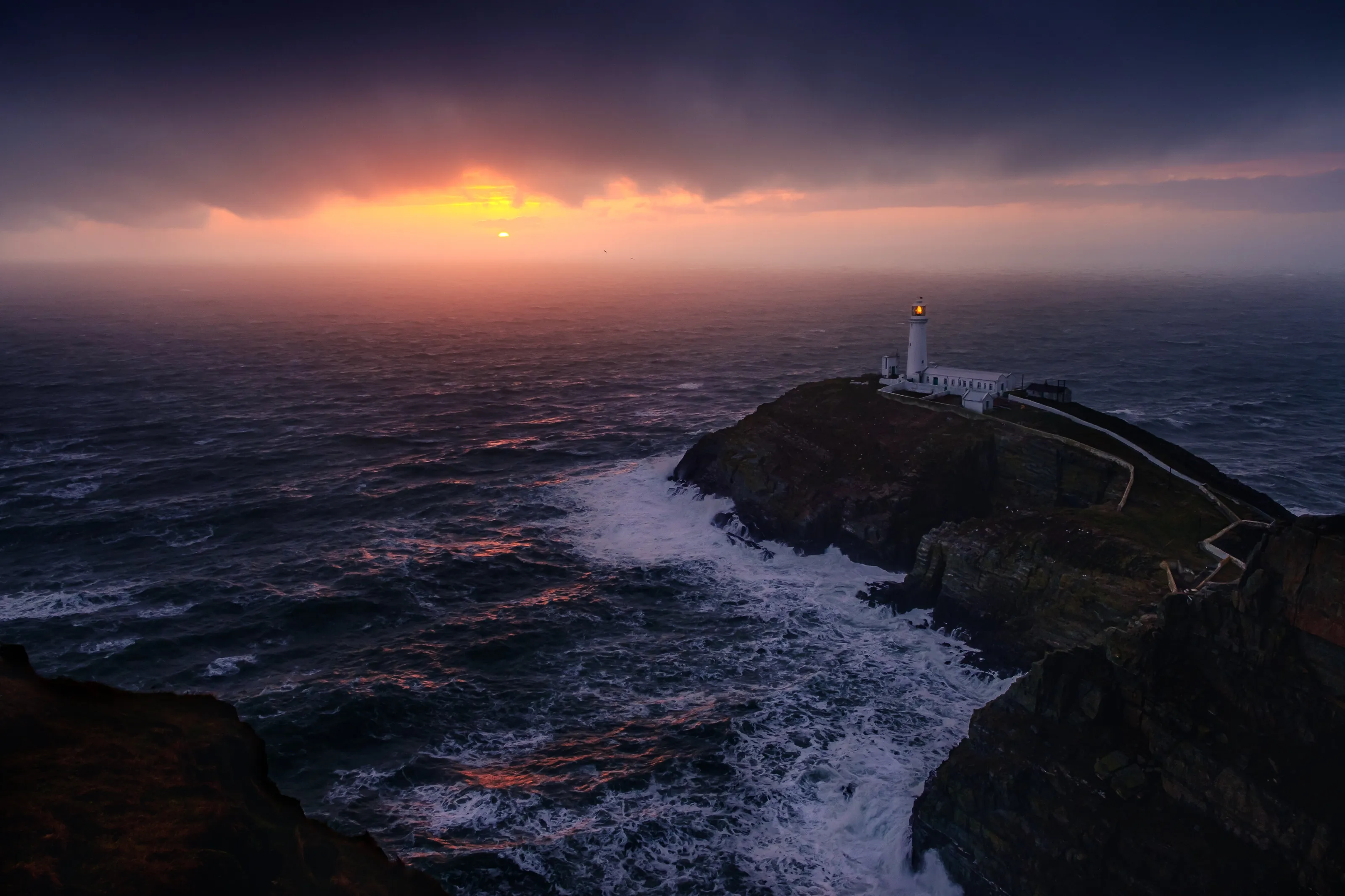 Sunset at South Stack lighthouse