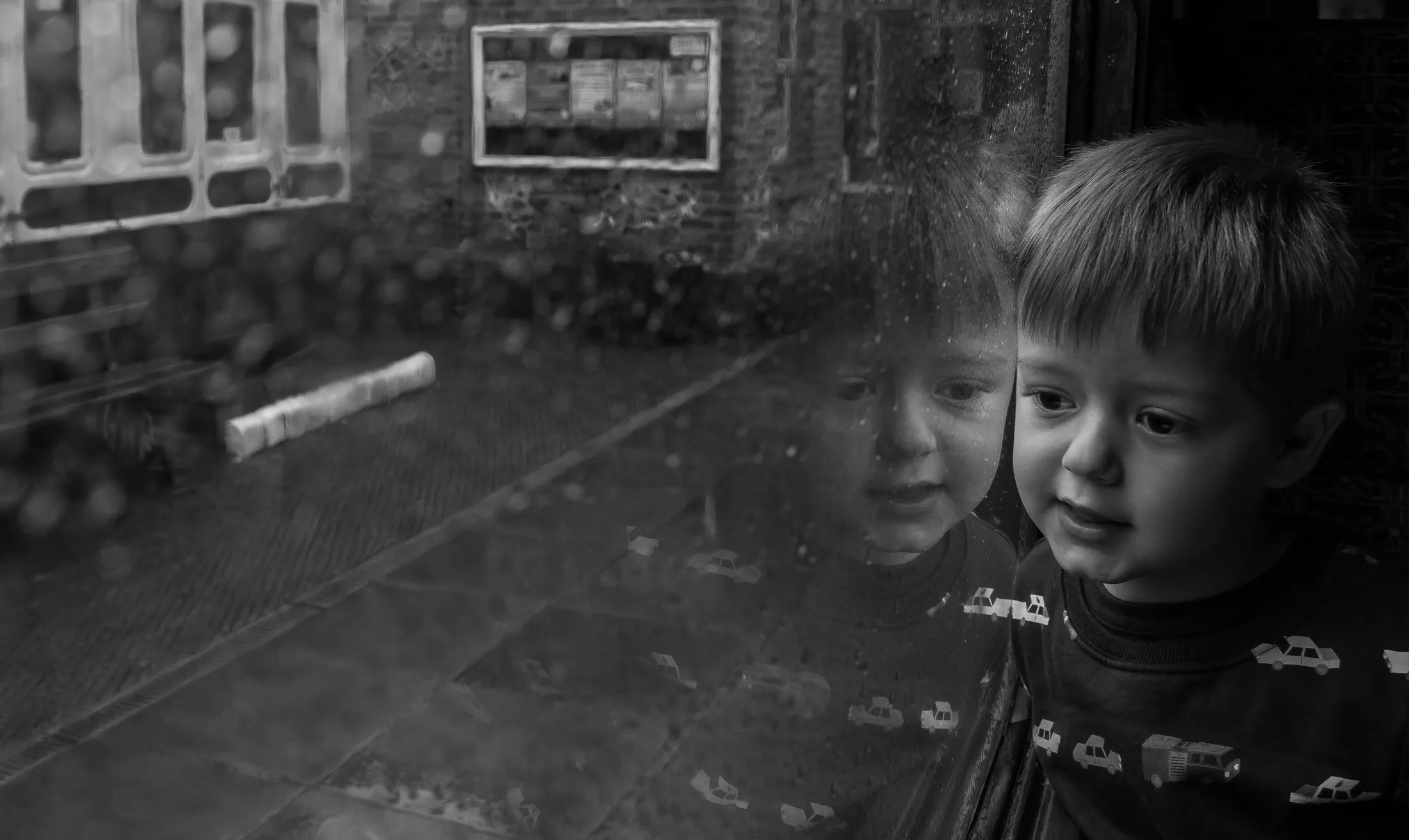 Glued to the window
