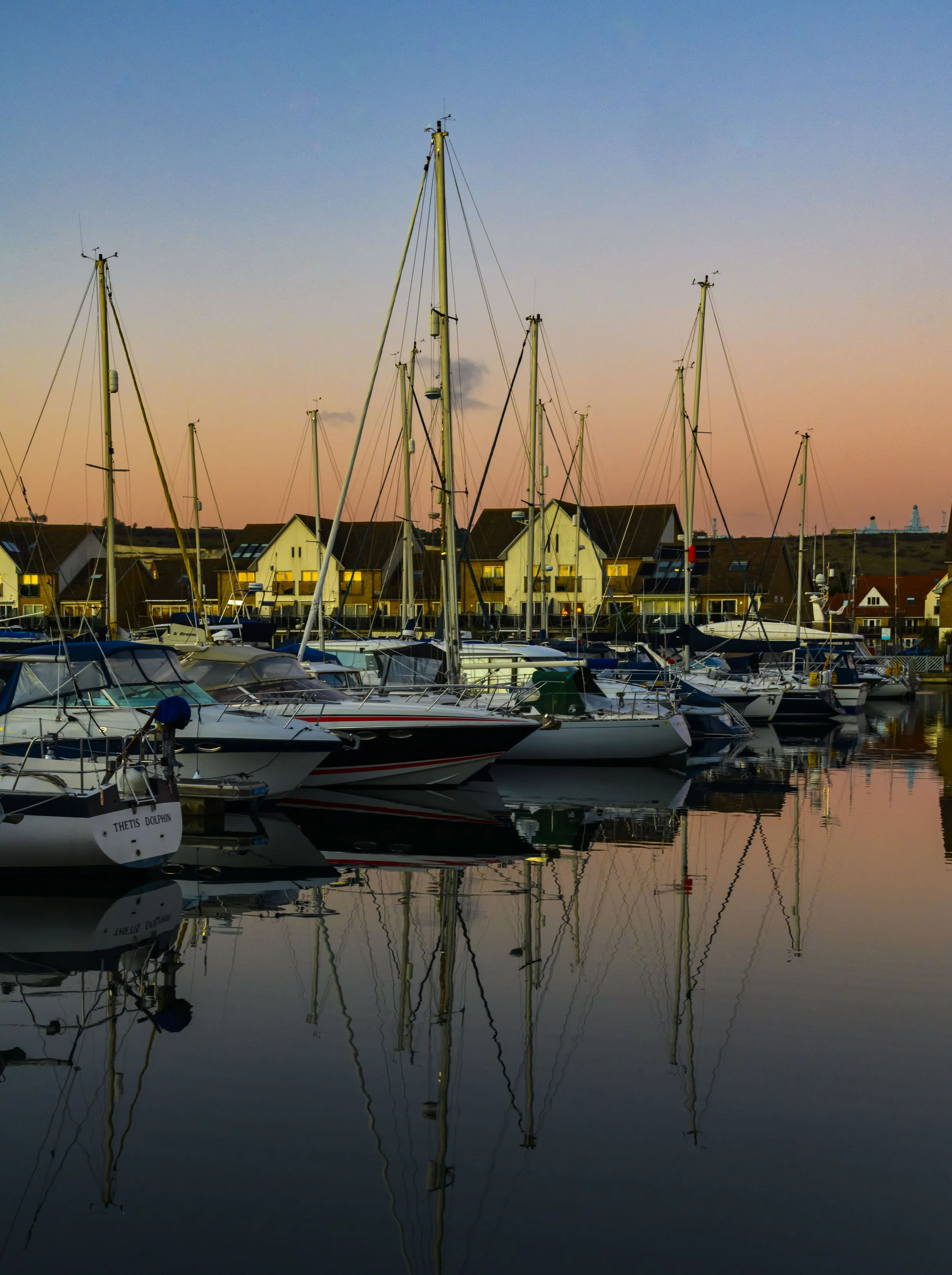 Port Solent blue hour reflections