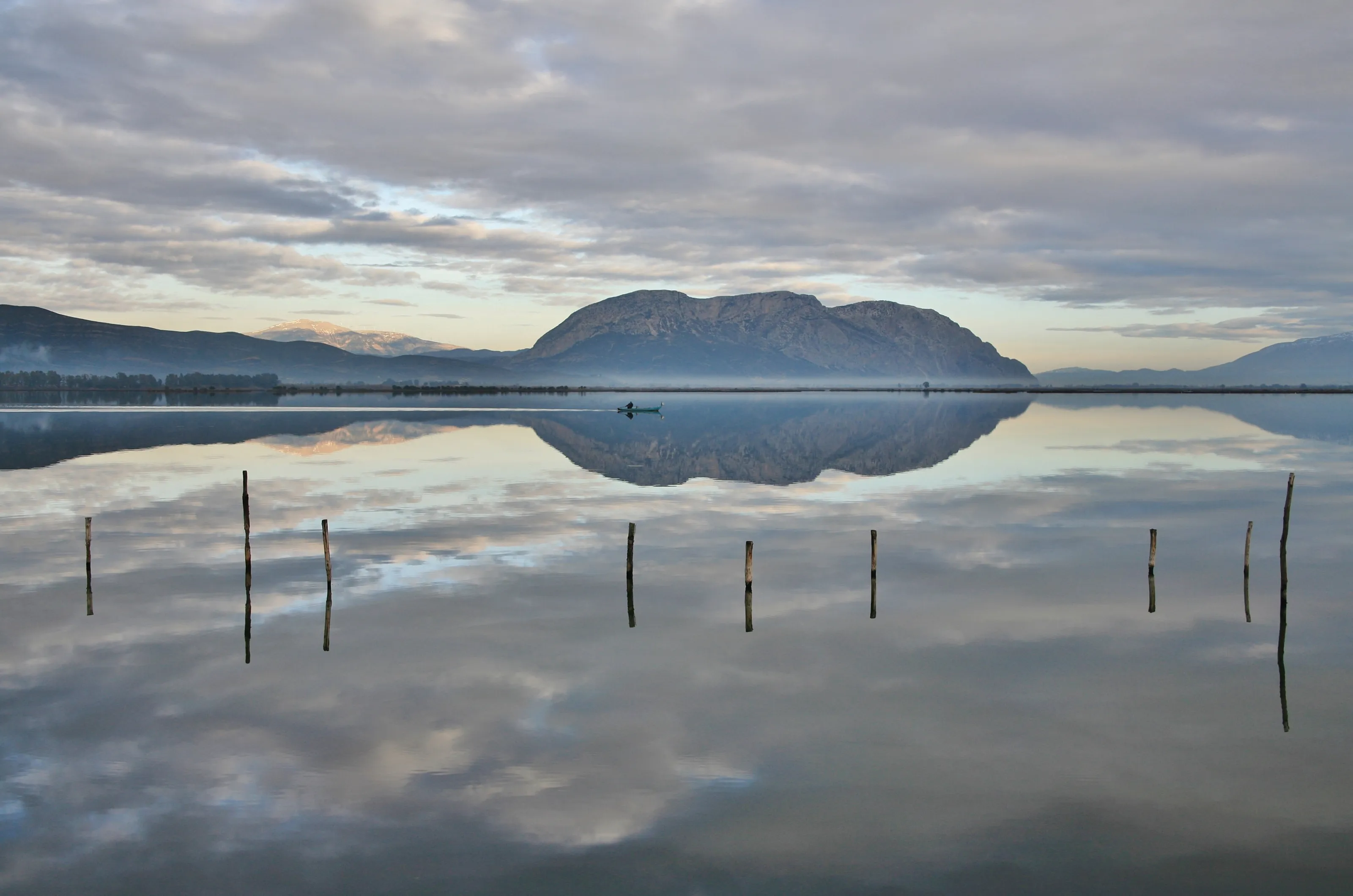 Sundown at Messolonghi lagoon, Greece.