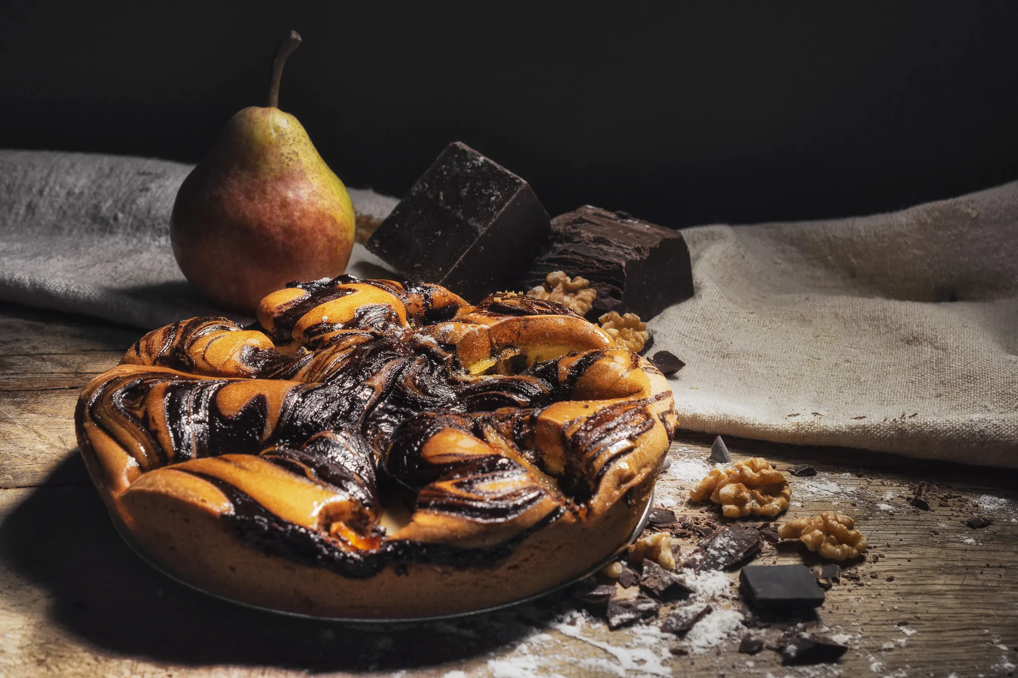 Chocolate and pear cake