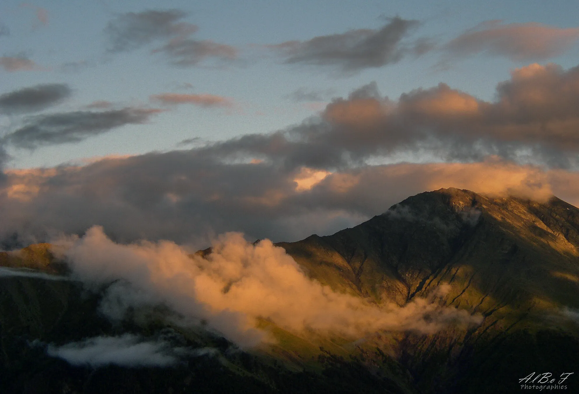 Sunshine in Caucasus mountains
