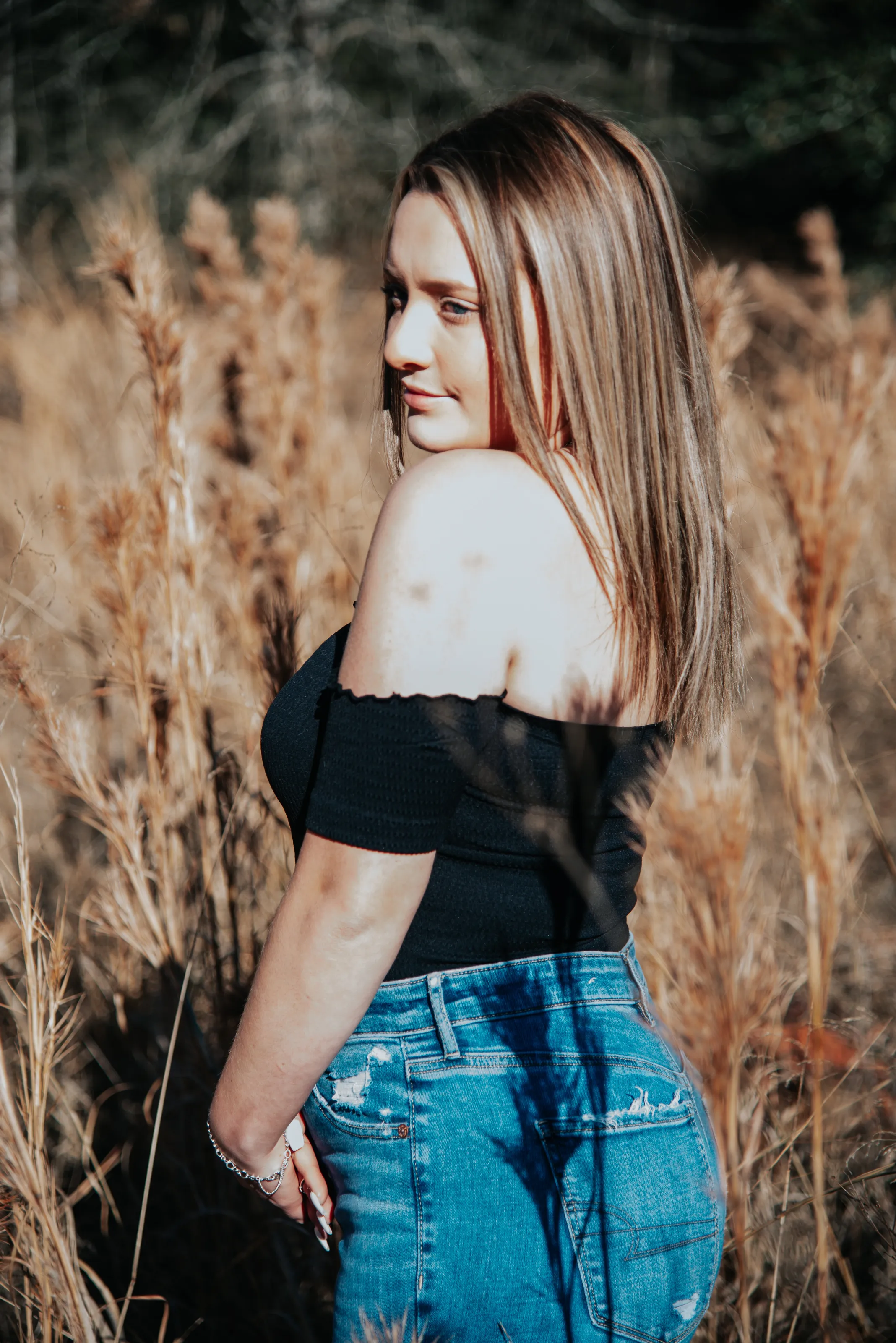 The girl in the grass