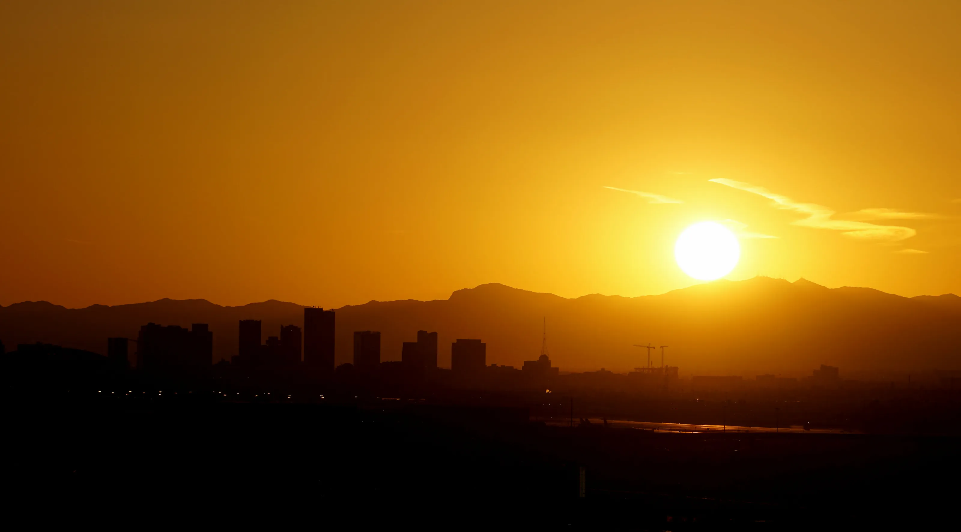 phoenix skyline and estrella mountains