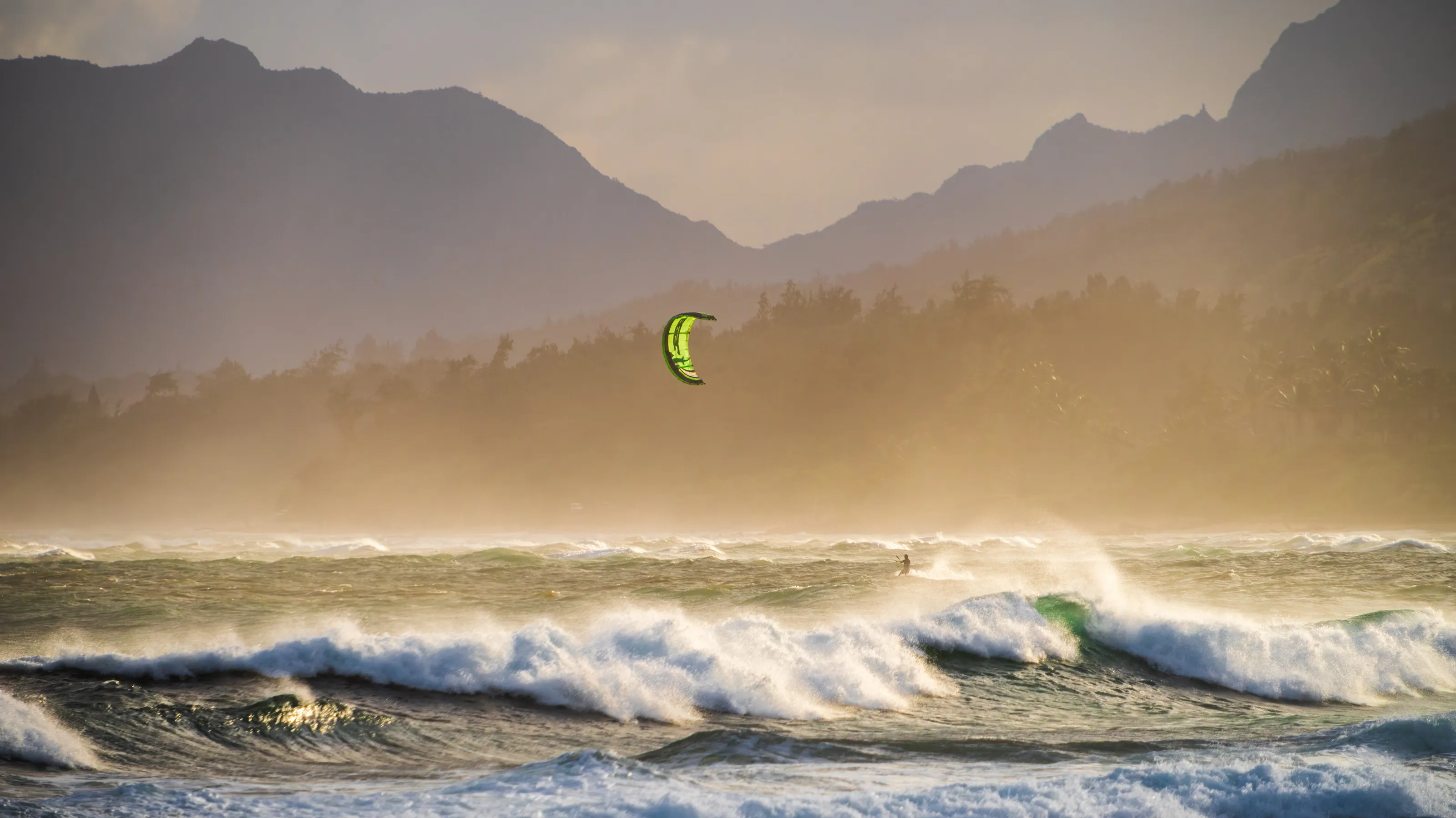 Kite surfing in Kauai.