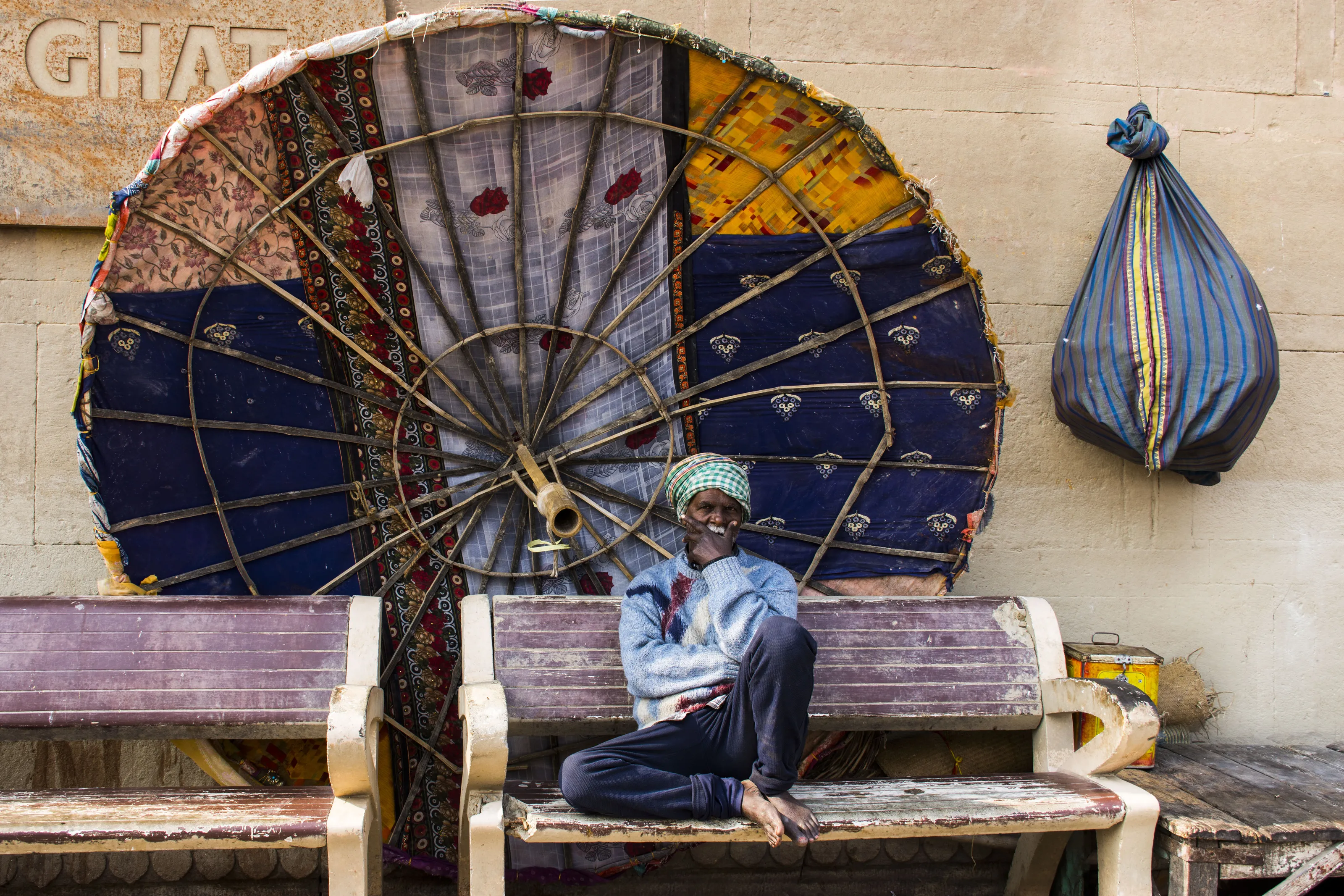 A man rest near ghat