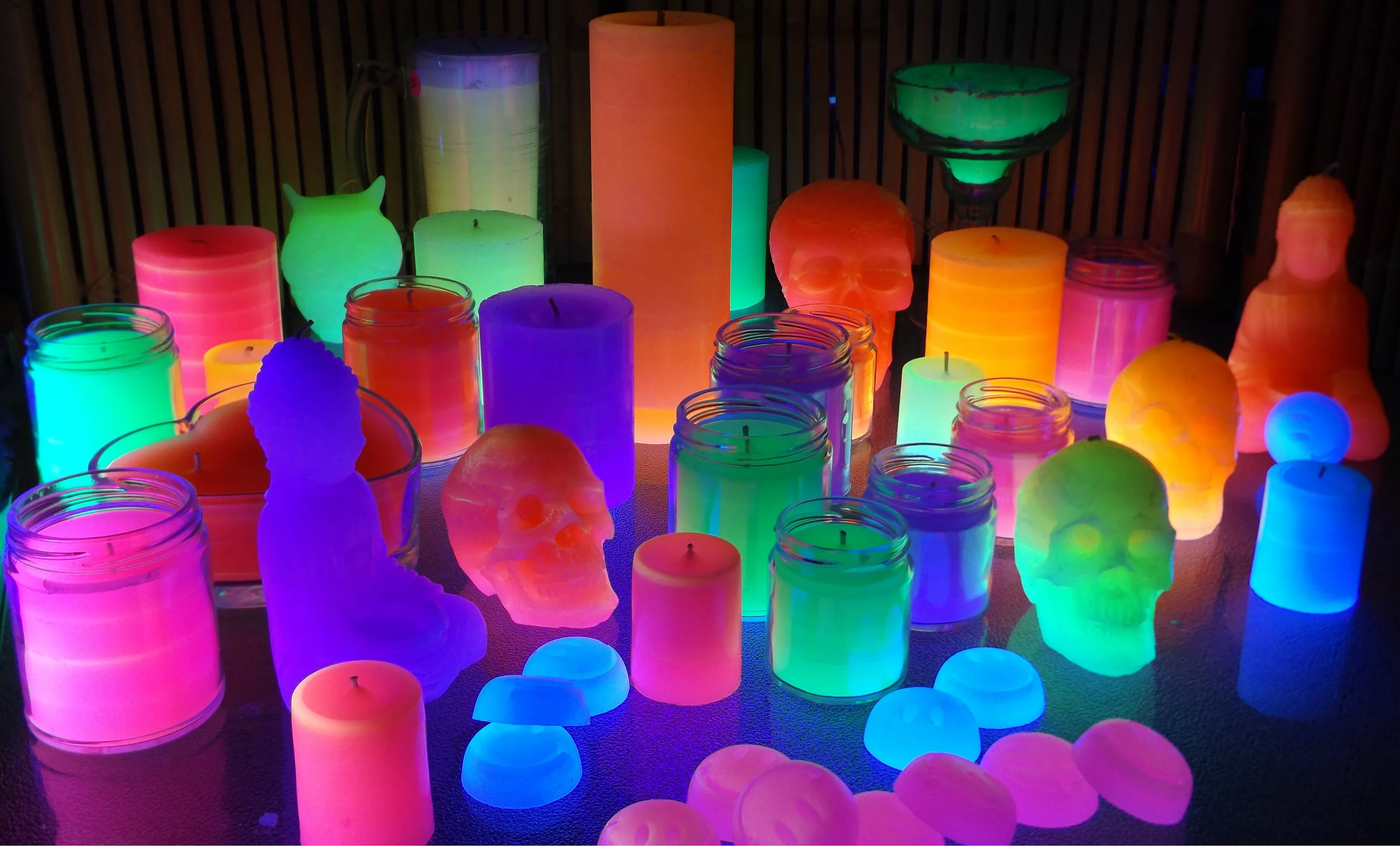 Glow in the dark candle collection