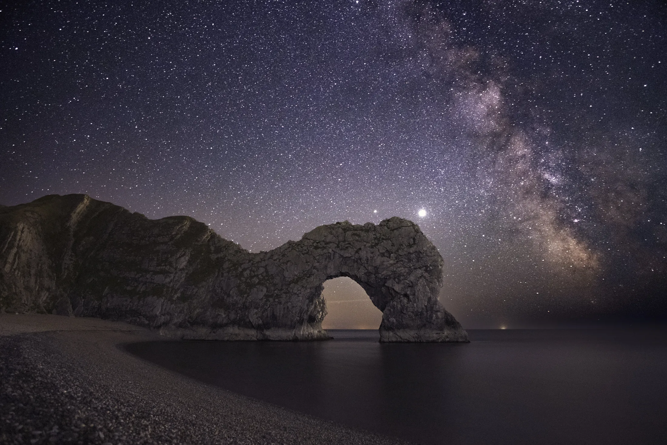 Durdle Door at Night on the Jurassic Coast in Dorset