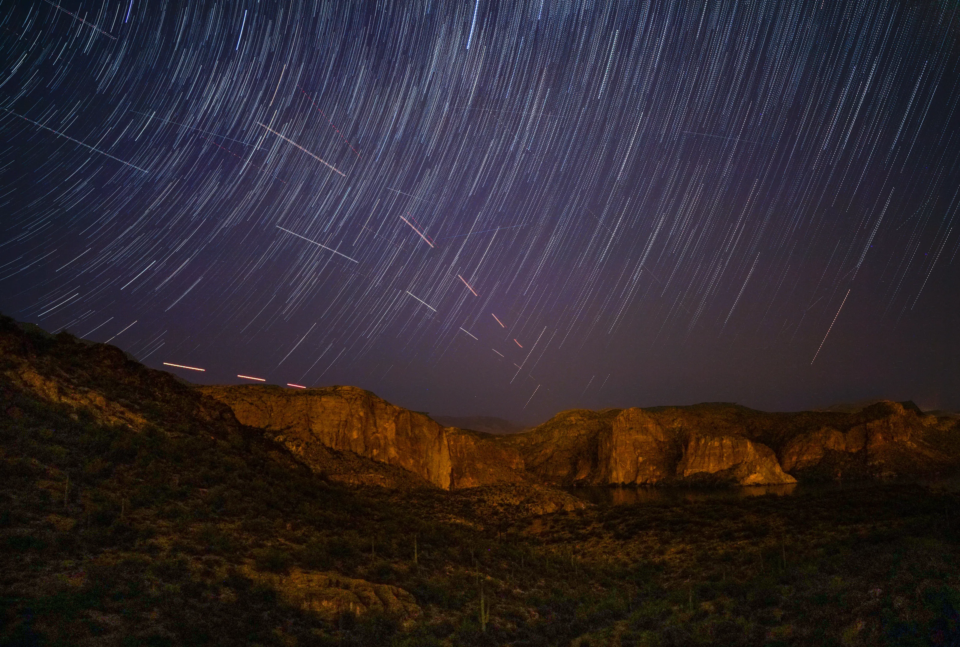 Star Trails Over Canyon Lake