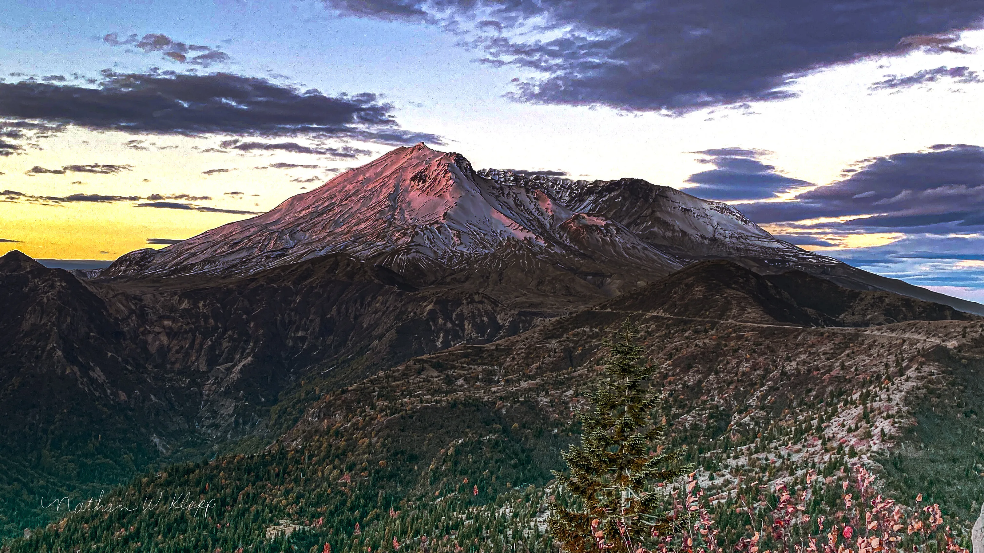 Sunrise at Mount Saint Helens