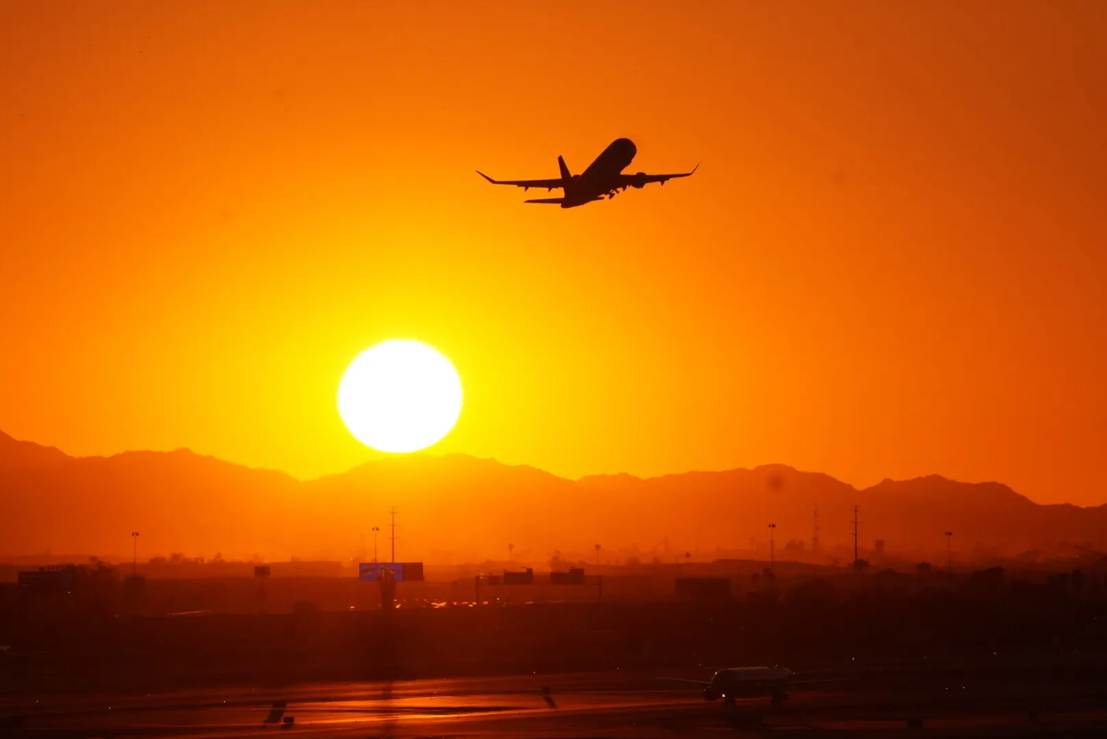 Sunset Sky Harbor airport Phoenix AZ
