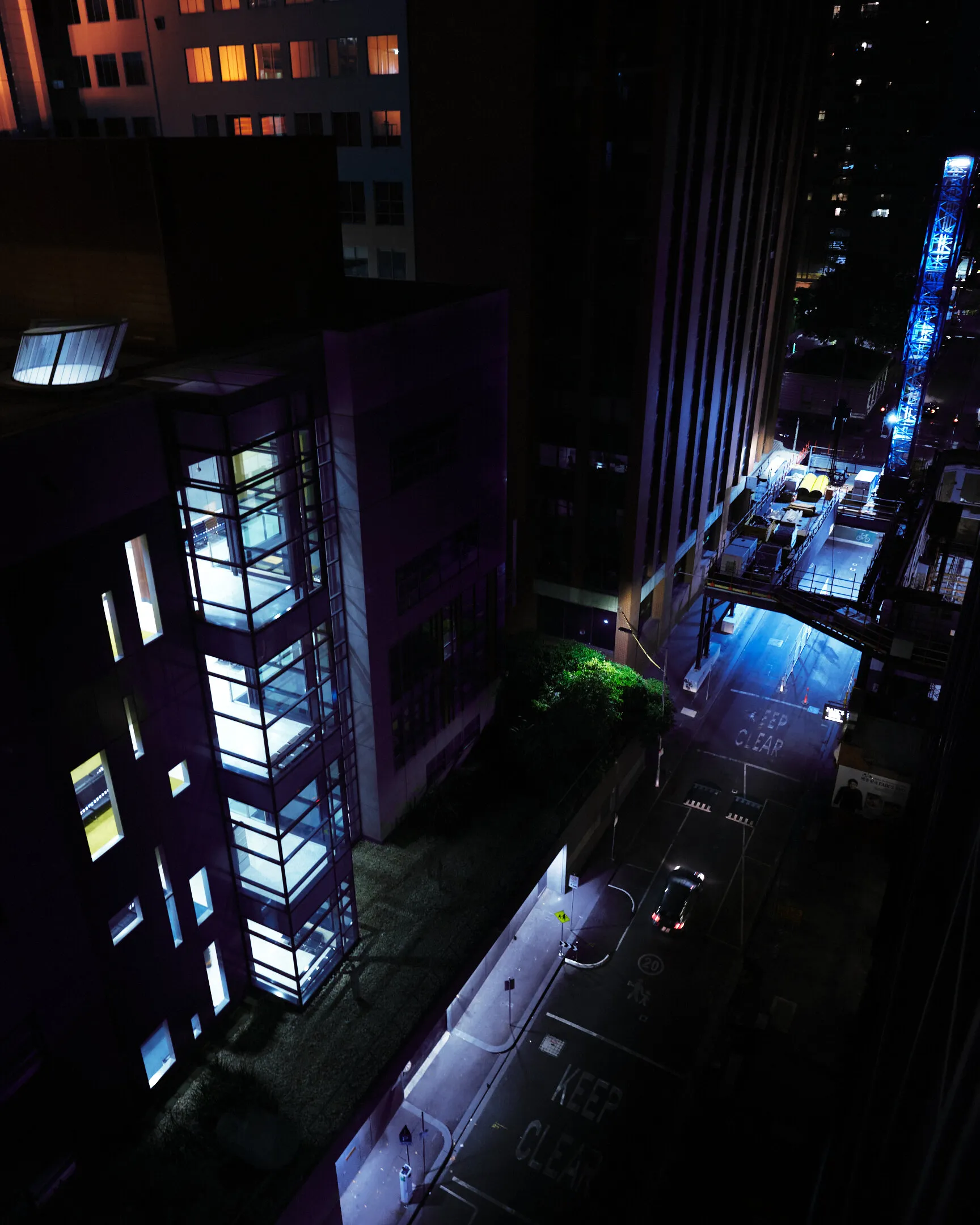 night photography from rooftop