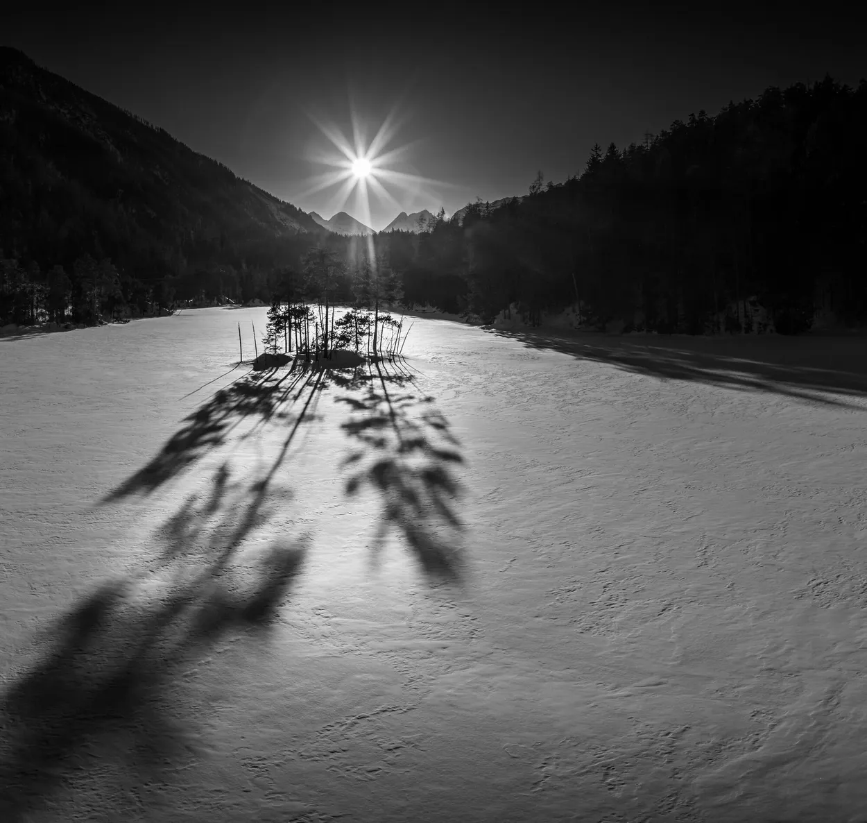Frozen lake