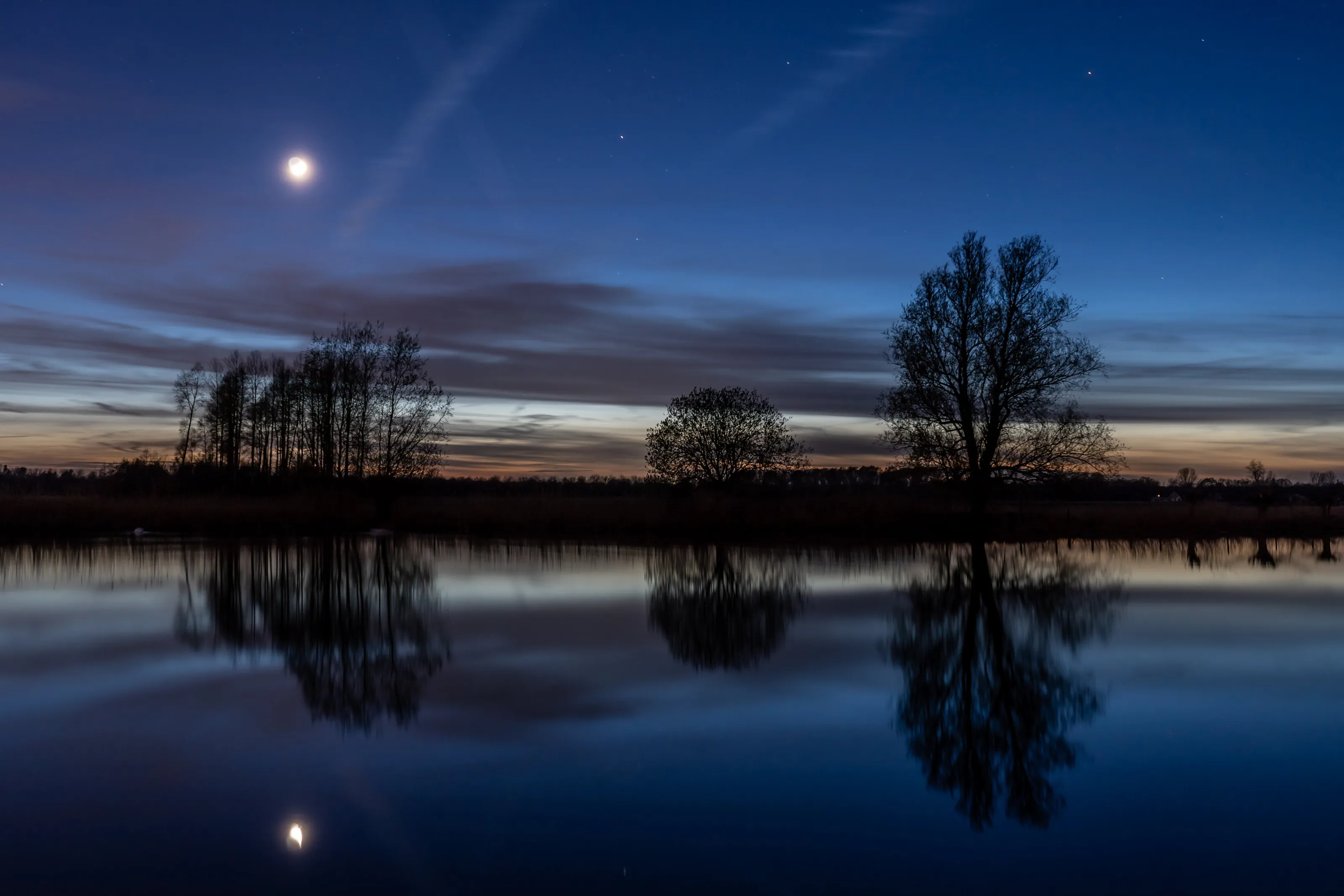 Just before moonset