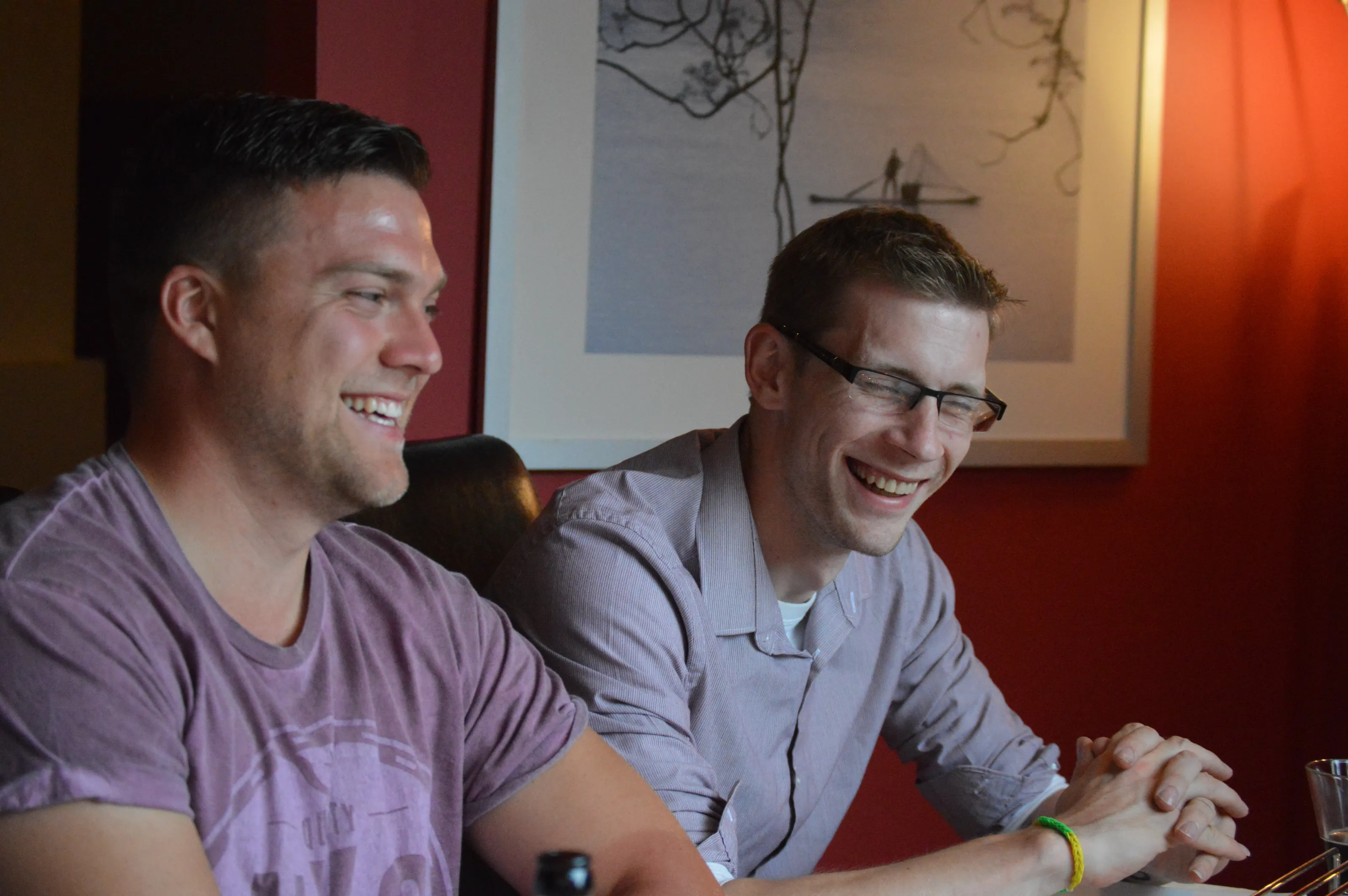Party laughter.