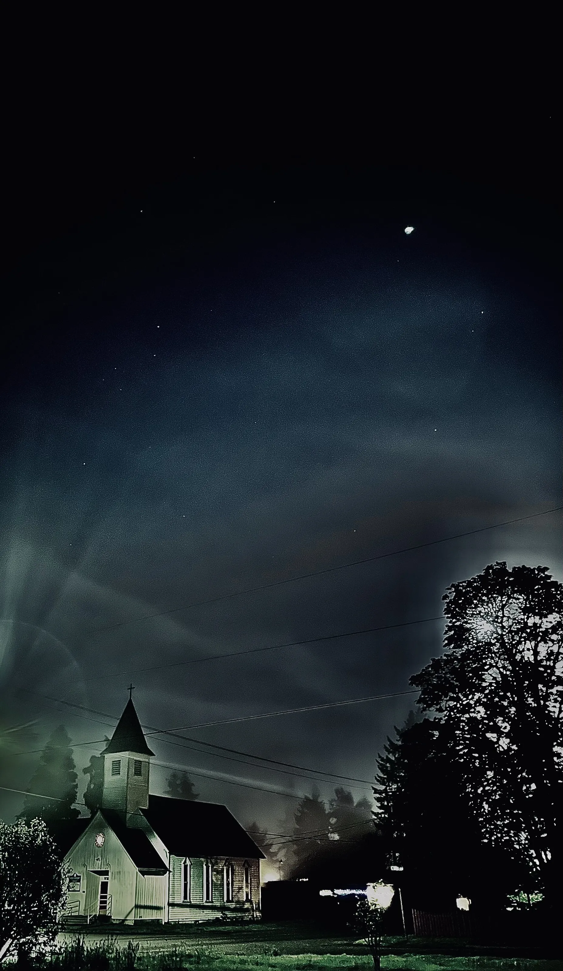 Small town church @ night