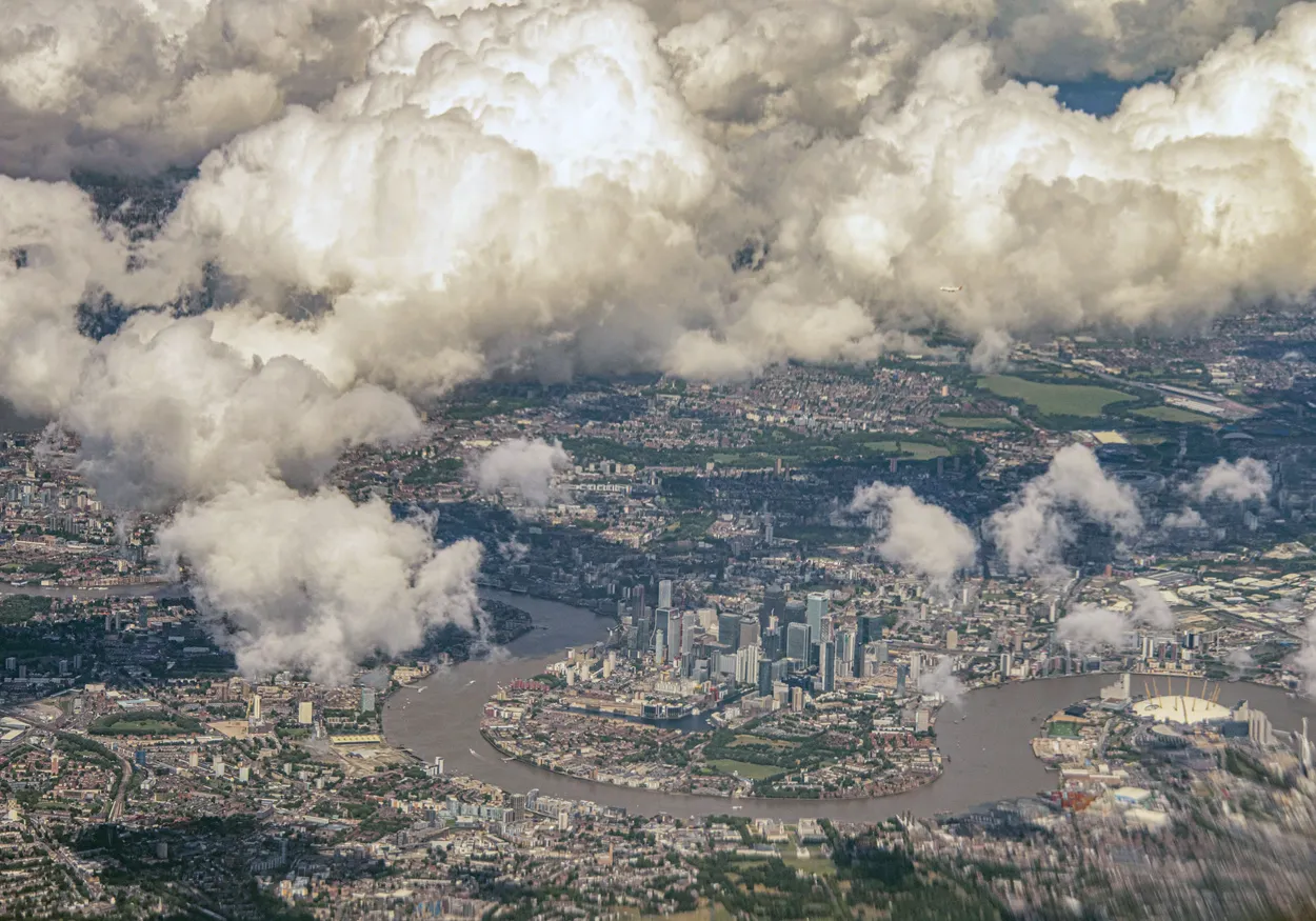 London from an airplane