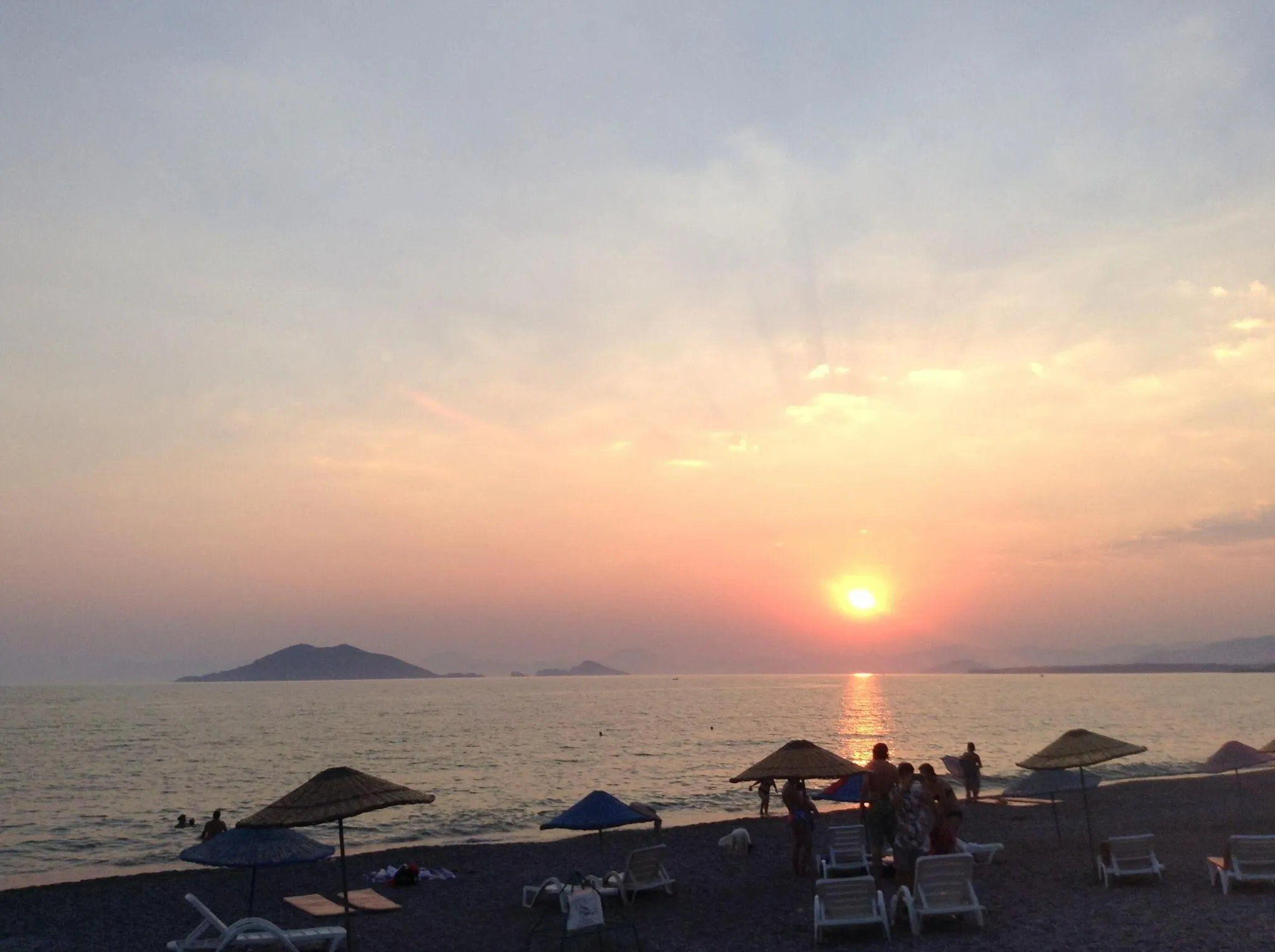 Setting sun at Calis beach