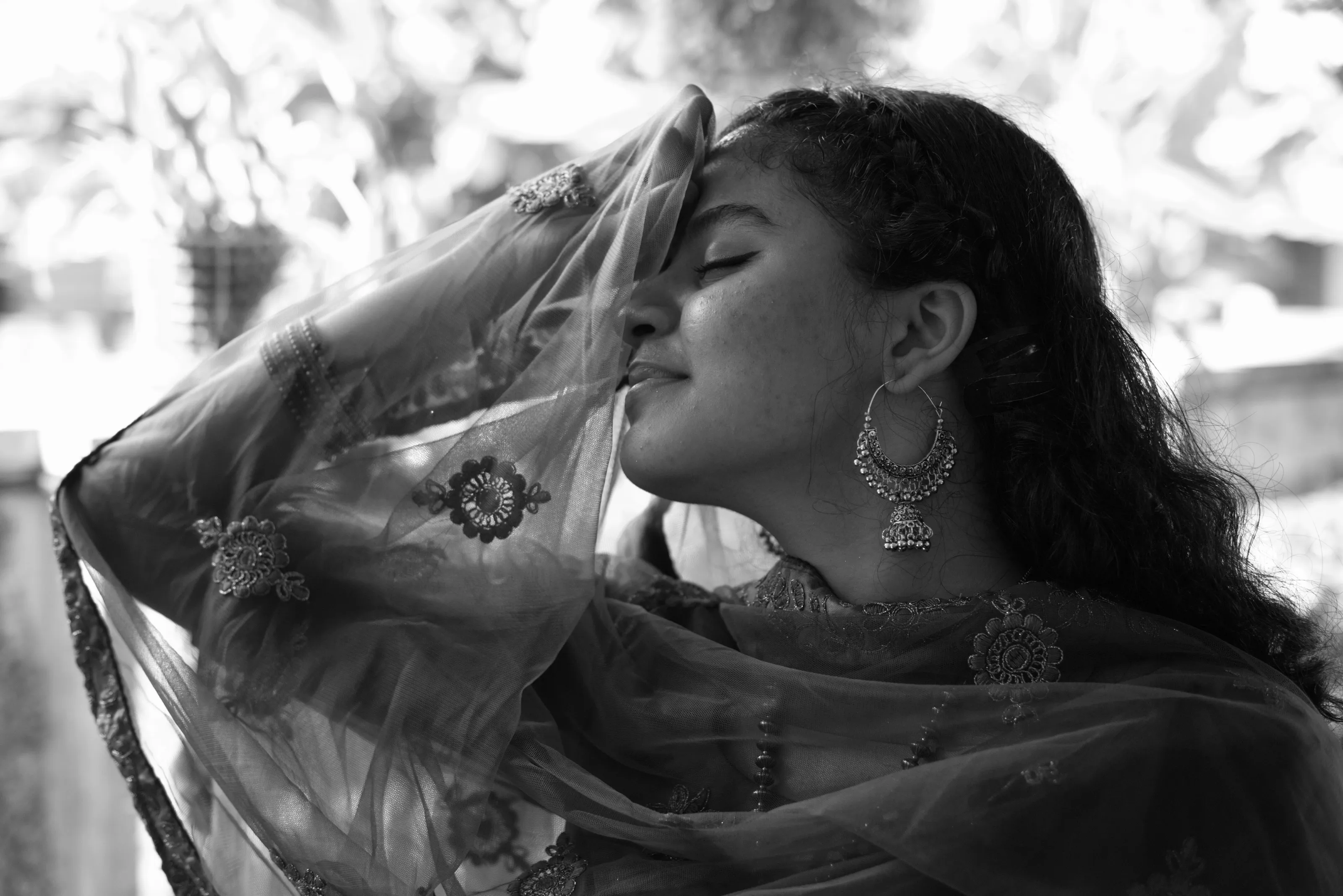 Rithika with her veil