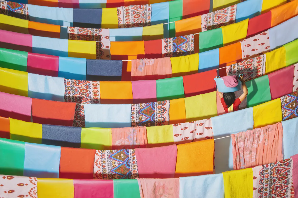 drying in the sun